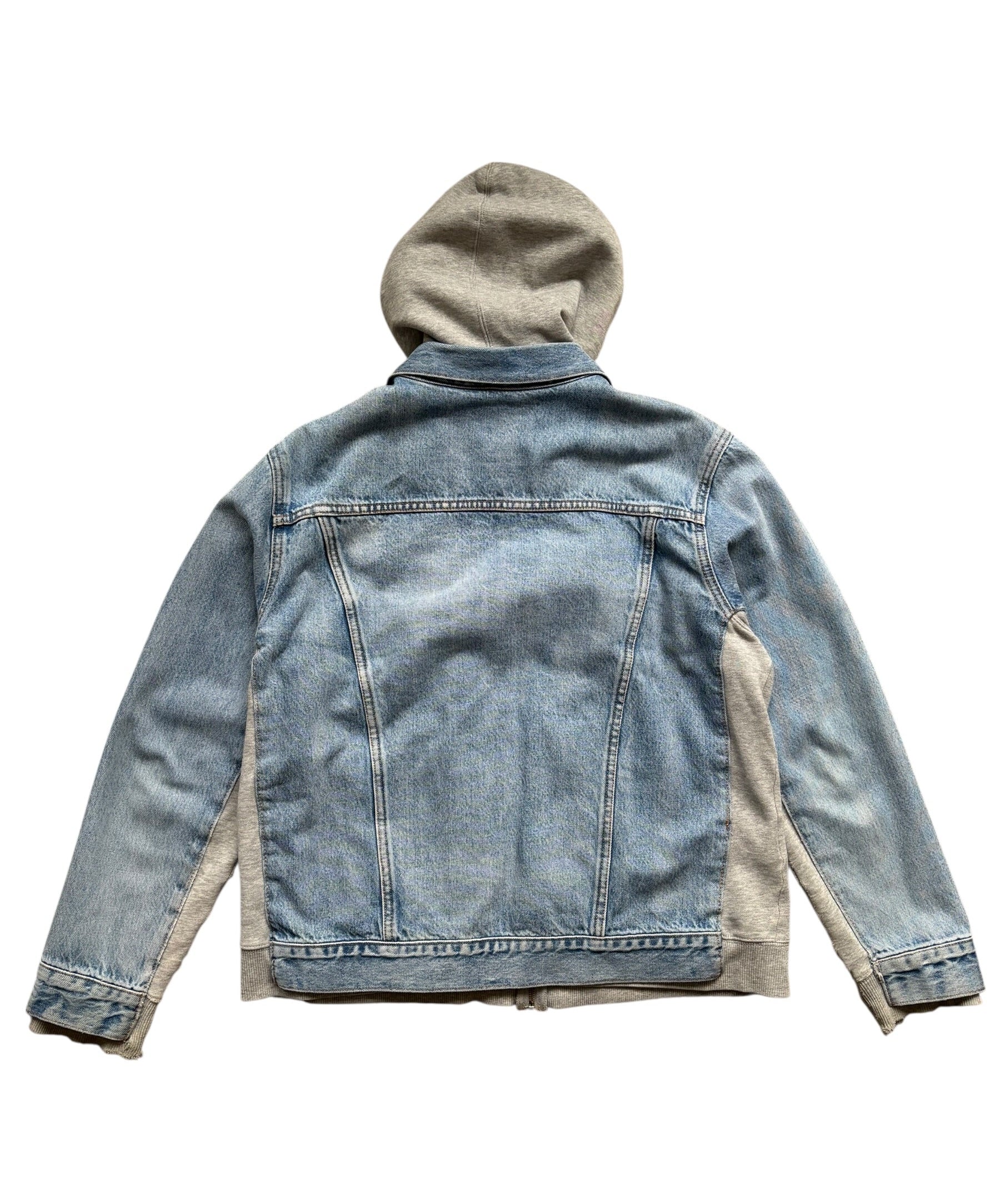 Levi's Thrashed Hybrid Hoodie Denim Trucker Jacket (L)