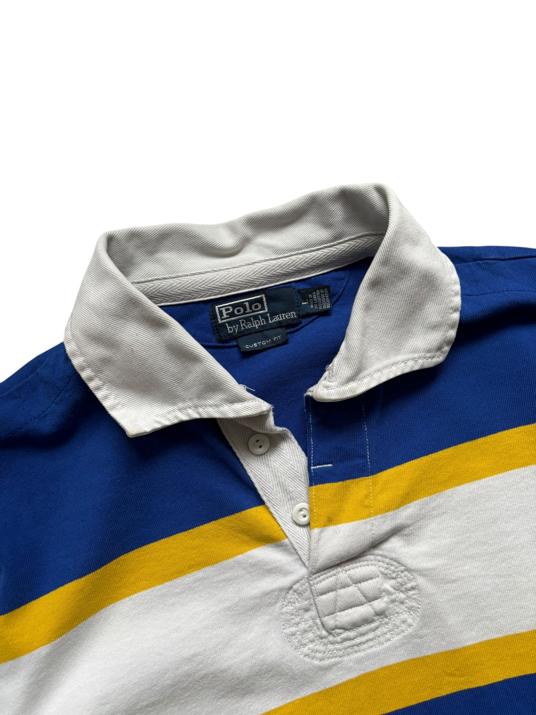 Vintage Ralph Lauren Striped Rugby Polo Shirt (L)