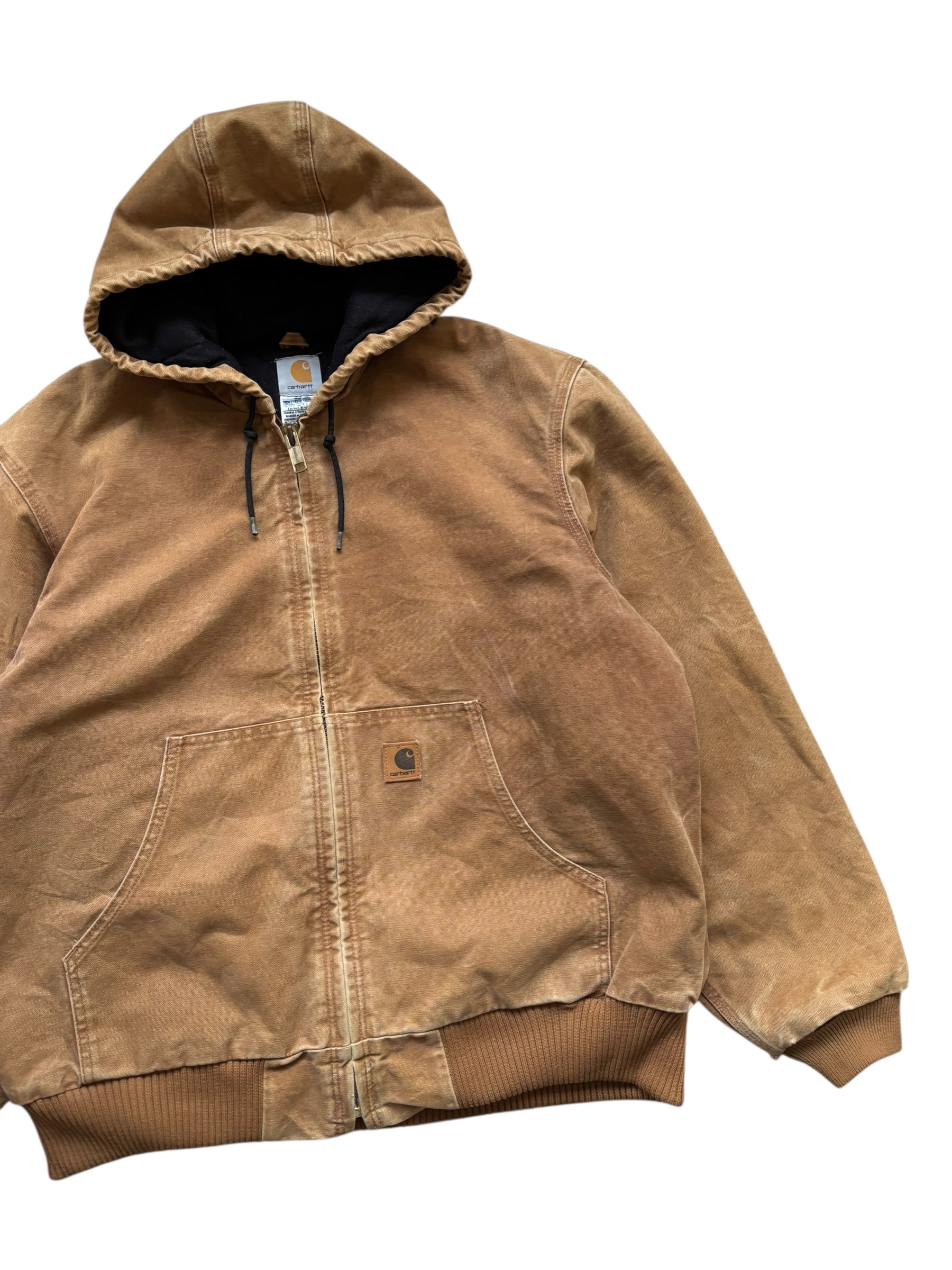 1990s Carhartt J130 Sandstone Duck Canvas Insulated Active Jacket (XL)