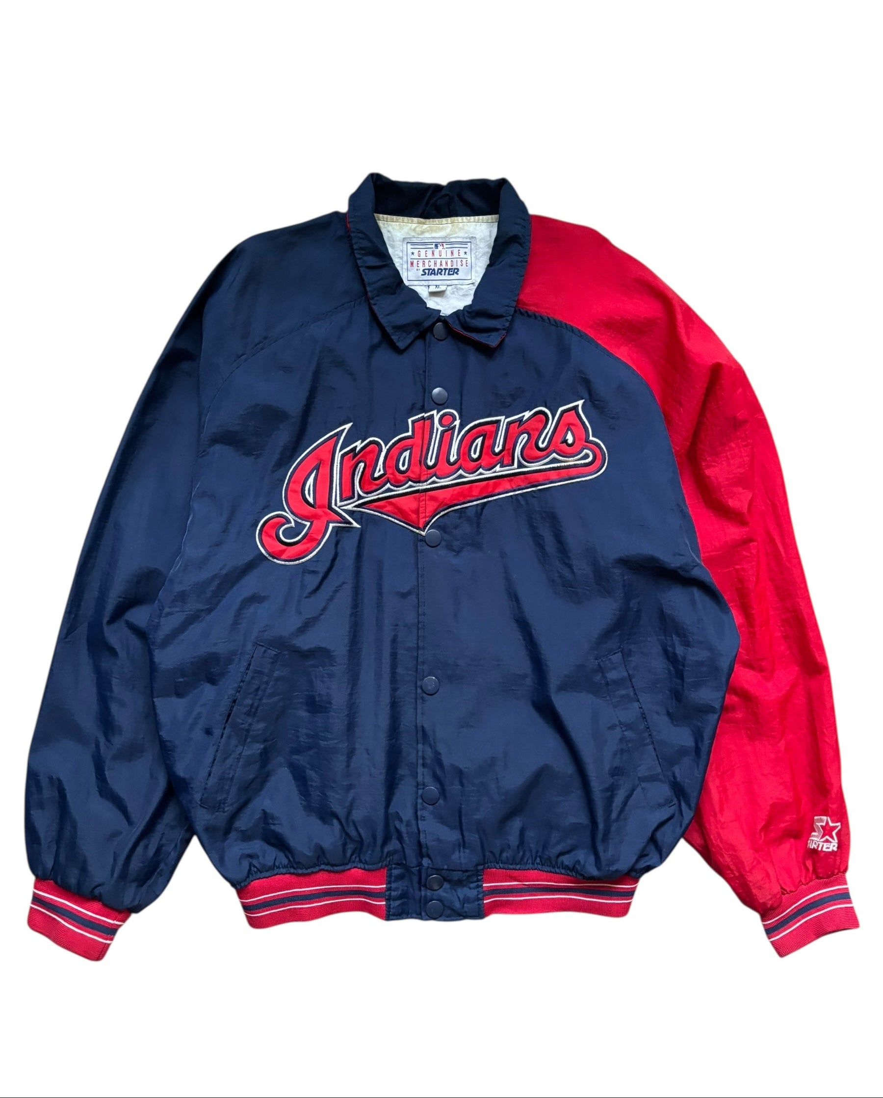 1990s Vintage Starter Cleveland Indians MLB Dugout Jacket (XL)