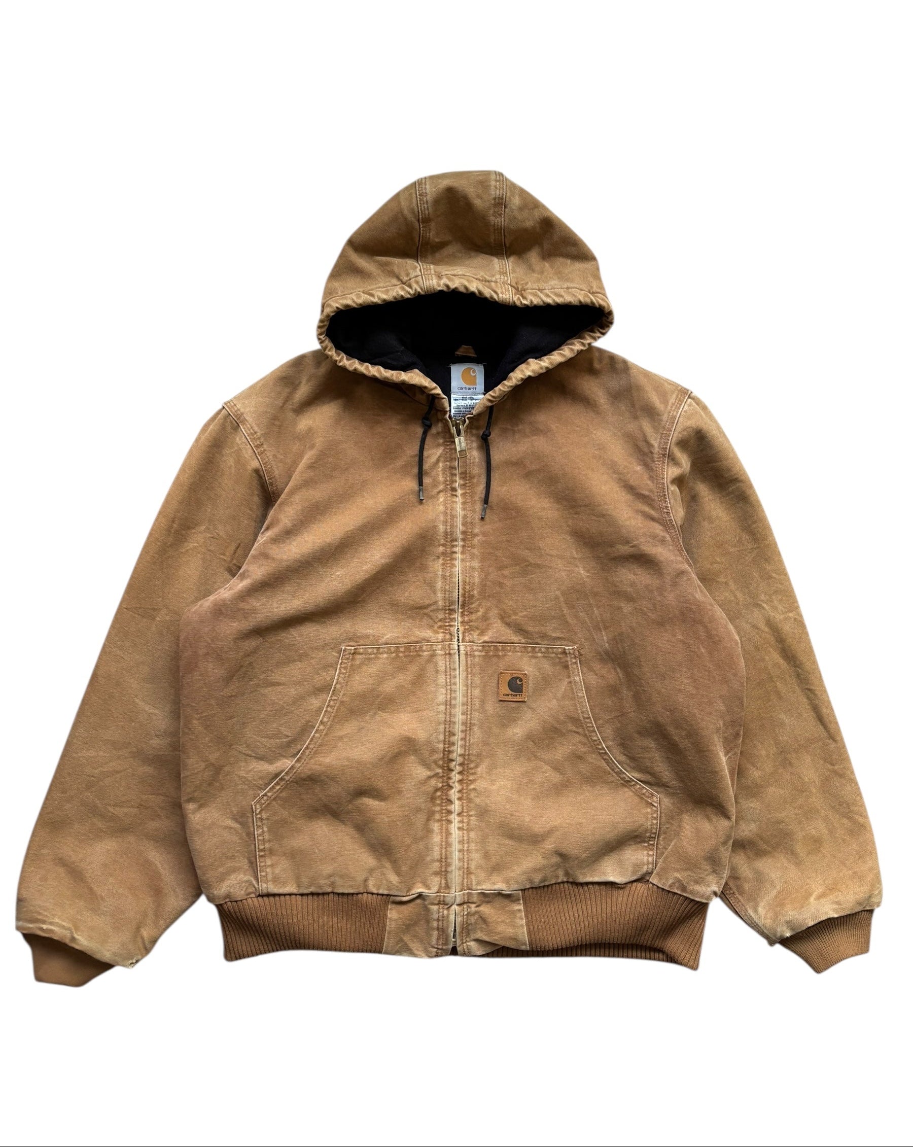 1990s Carhartt J130 Sandstone Duck Canvas Insulated Active Jacket (XL)