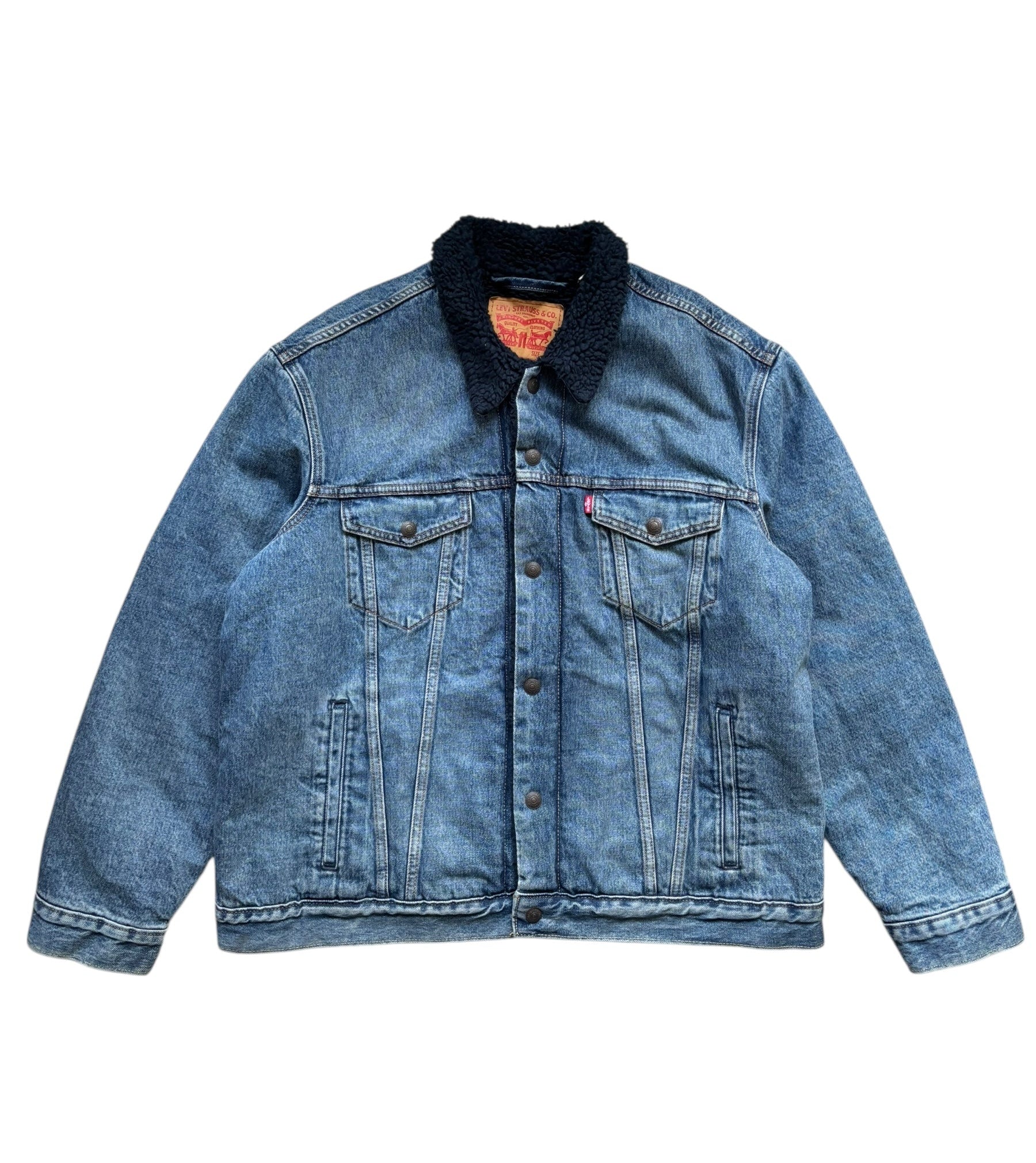 Vintage Levi's Teddy-Insulated Trucker Jacket (L)