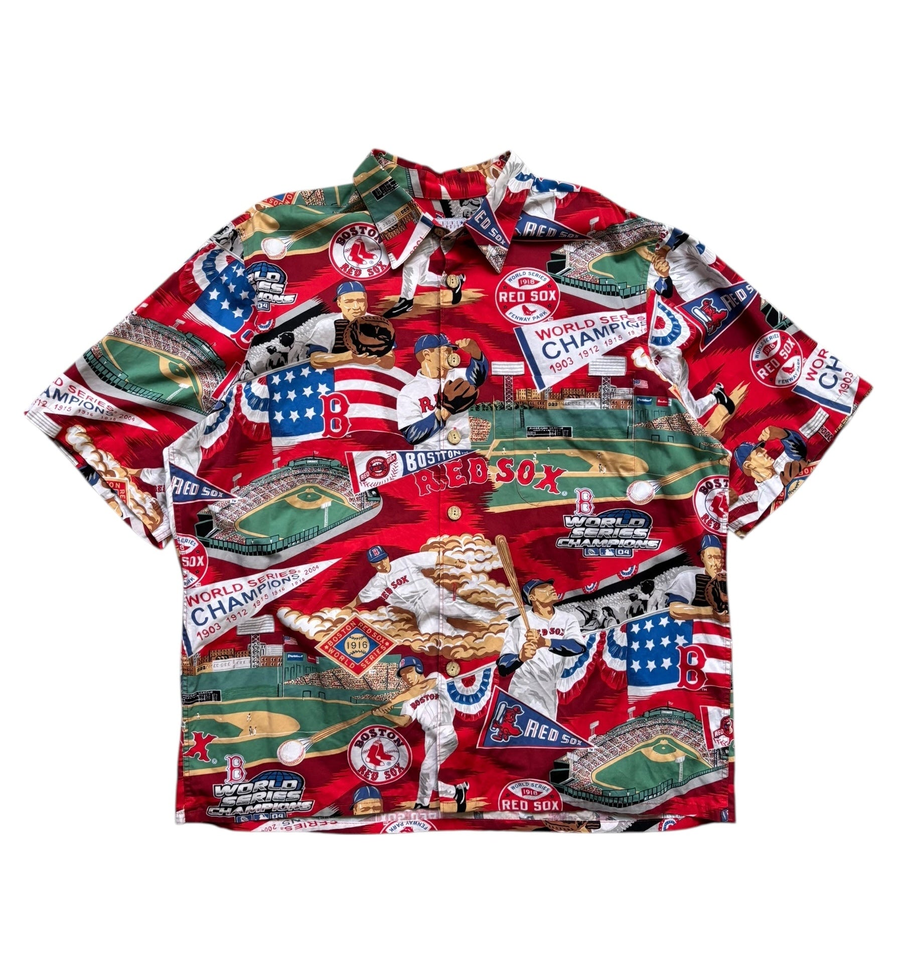 Reyn Spooner 2004 MLB Boston Red Sox Hawaiian Shirt (L)