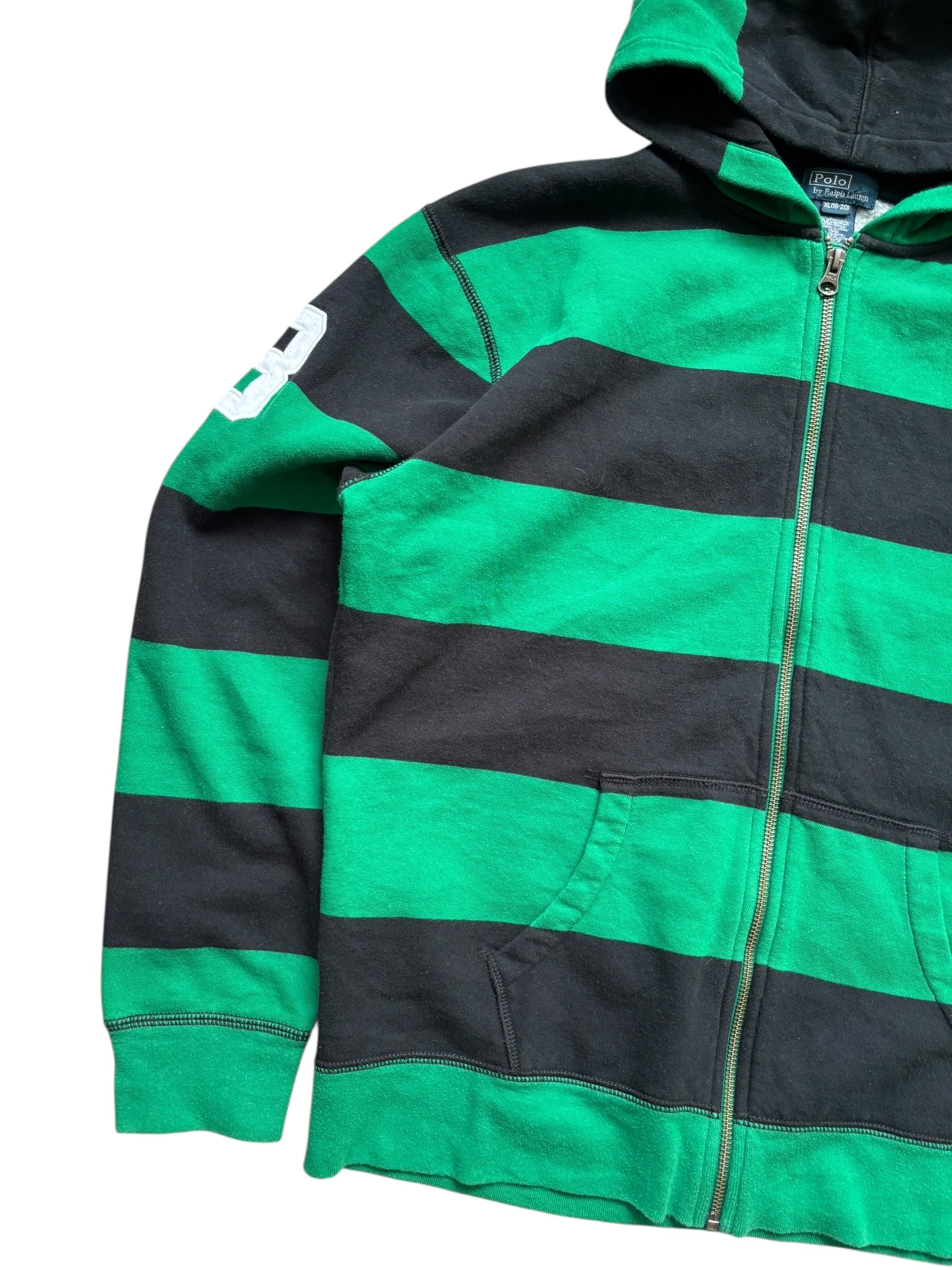 Vintage Polo Ralph Lauren Striped Zip-Up Hoodie (M)