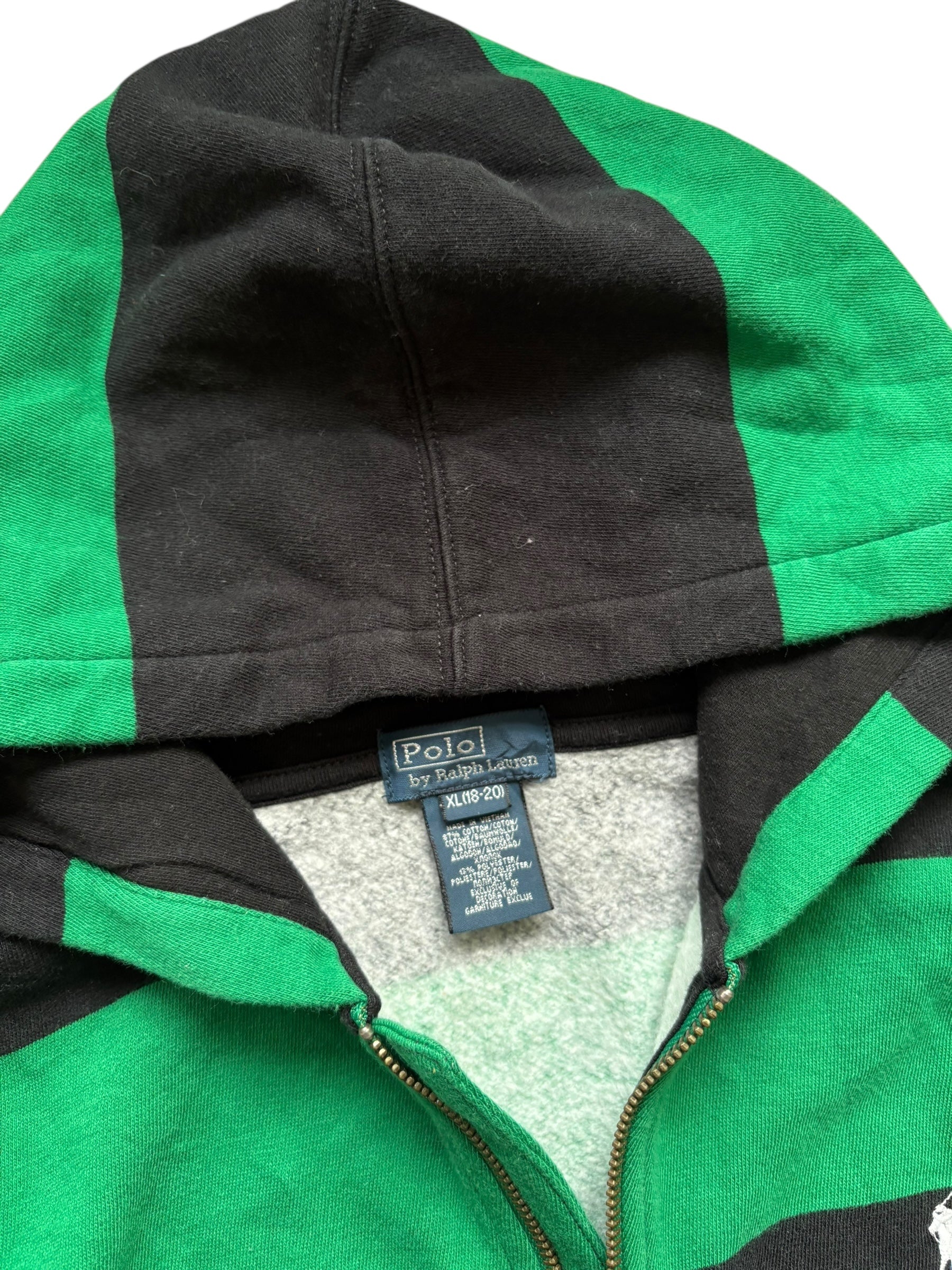 Vintage Polo Ralph Lauren Striped Zip-Up Hoodie (M)