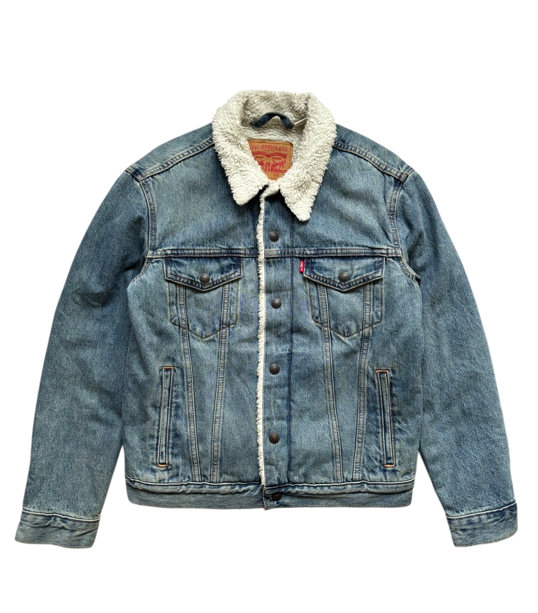Vintage Levi's Teddy-Lined Denim Trucker Jacket (S)