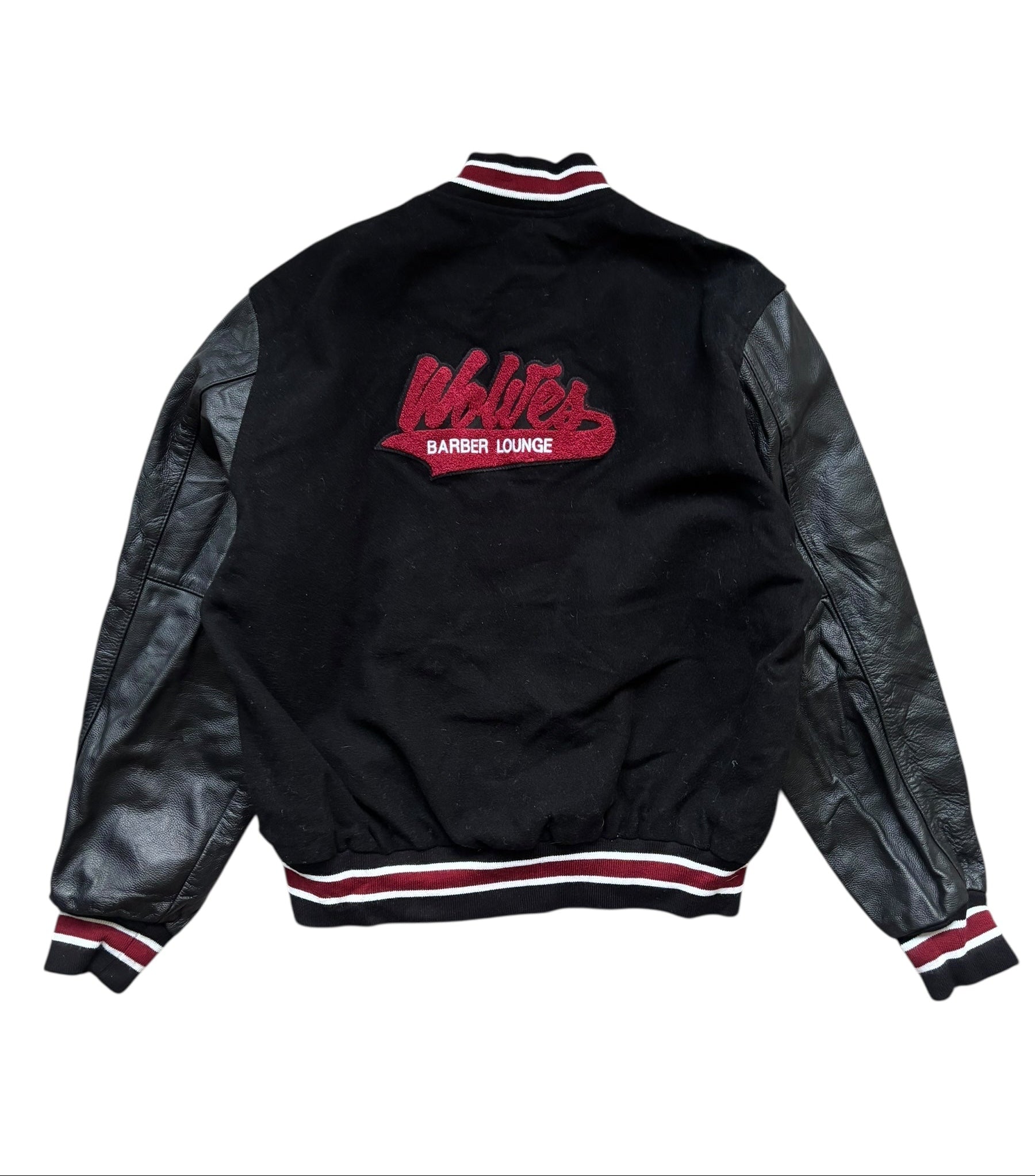Vintage Wolves Barber Lounge Varsity Jacket (XL)
