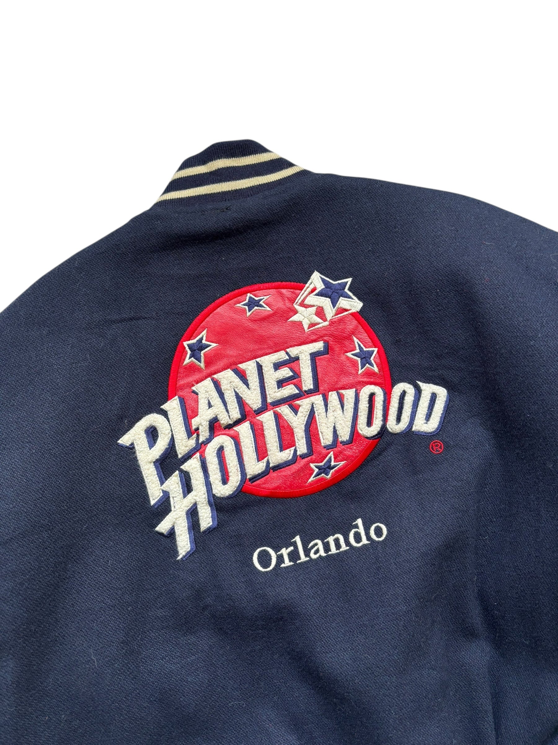 1990s Planet Hollywood Orlando Leather Varsity Jacket (M)