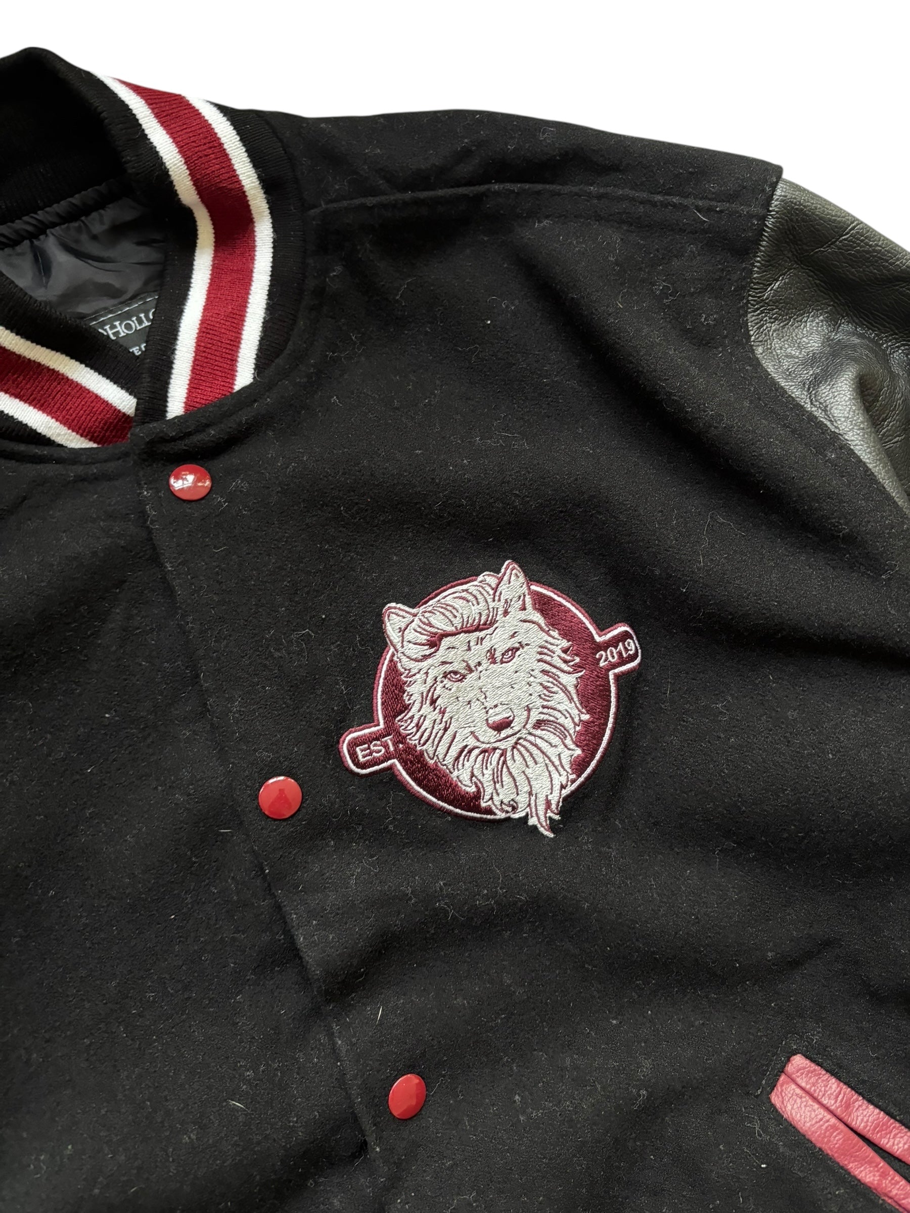 Vintage Wolves Barber Lounge Varsity Jacket (XL)