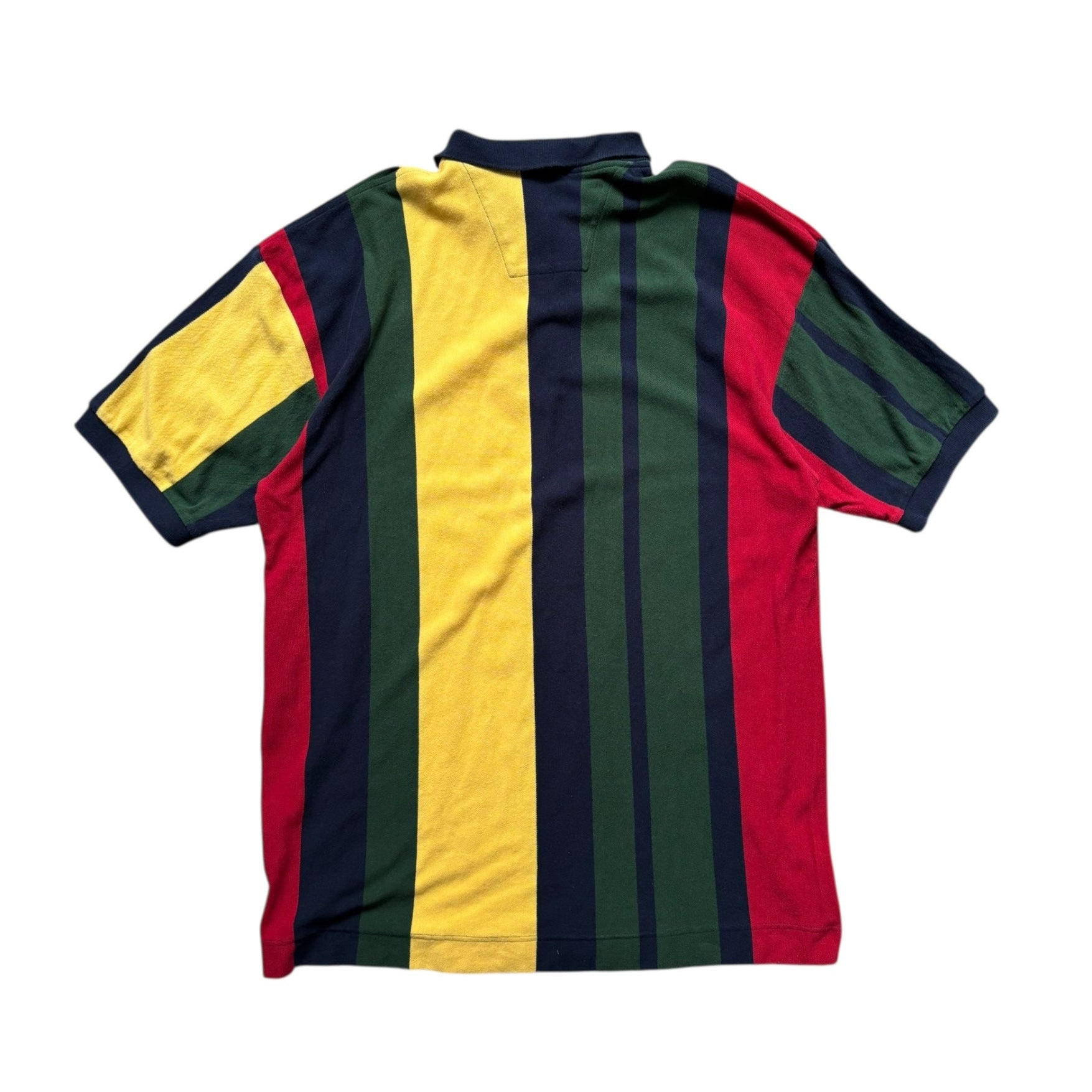 Vintage Nautica Multi Color Striped Polo T-Shirt - Quaint Vintage