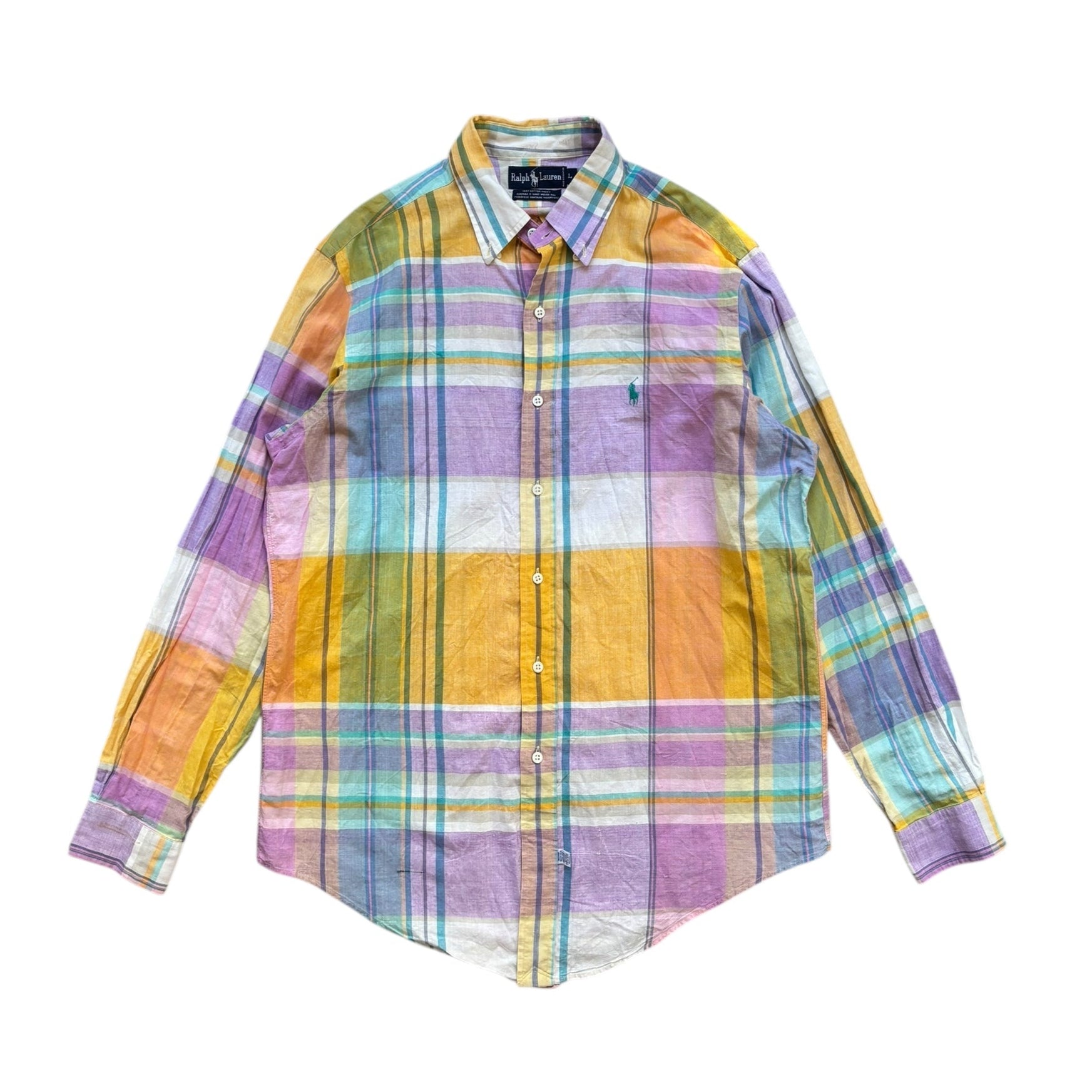 1990S Vintage Ralph Lauren Multi Color Shirt (L) - Quaint Vintage