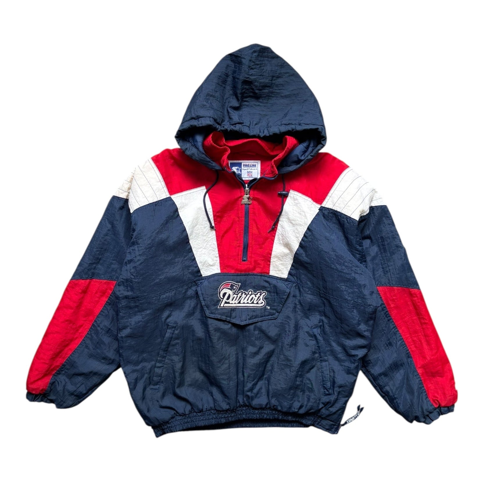 1990s Starter NFL New England Patriots Hooded Jacket (L) - Quaint Vintage