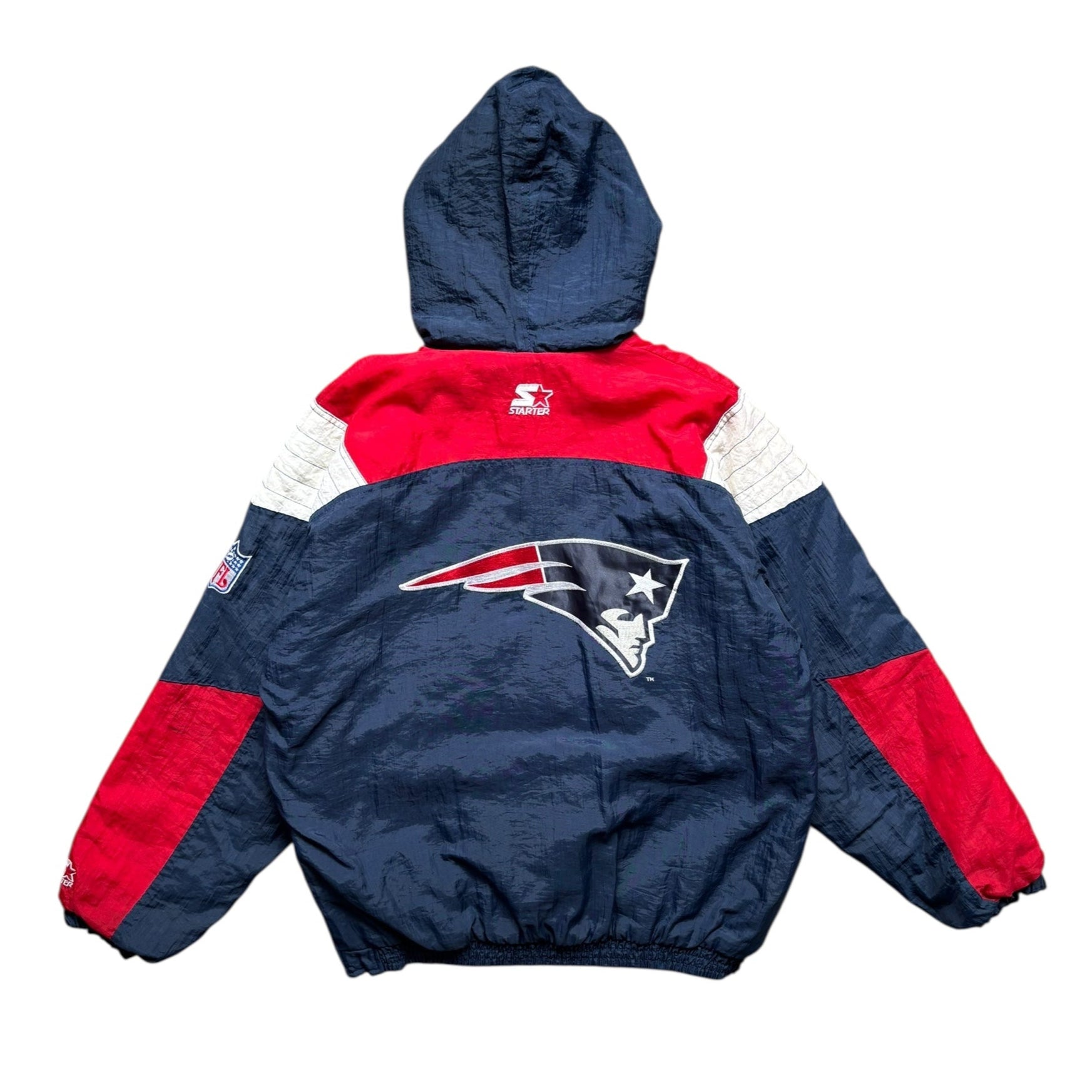 1990s Starter NFL New England Patriots Hooded Jacket (L) - Quaint Vintage