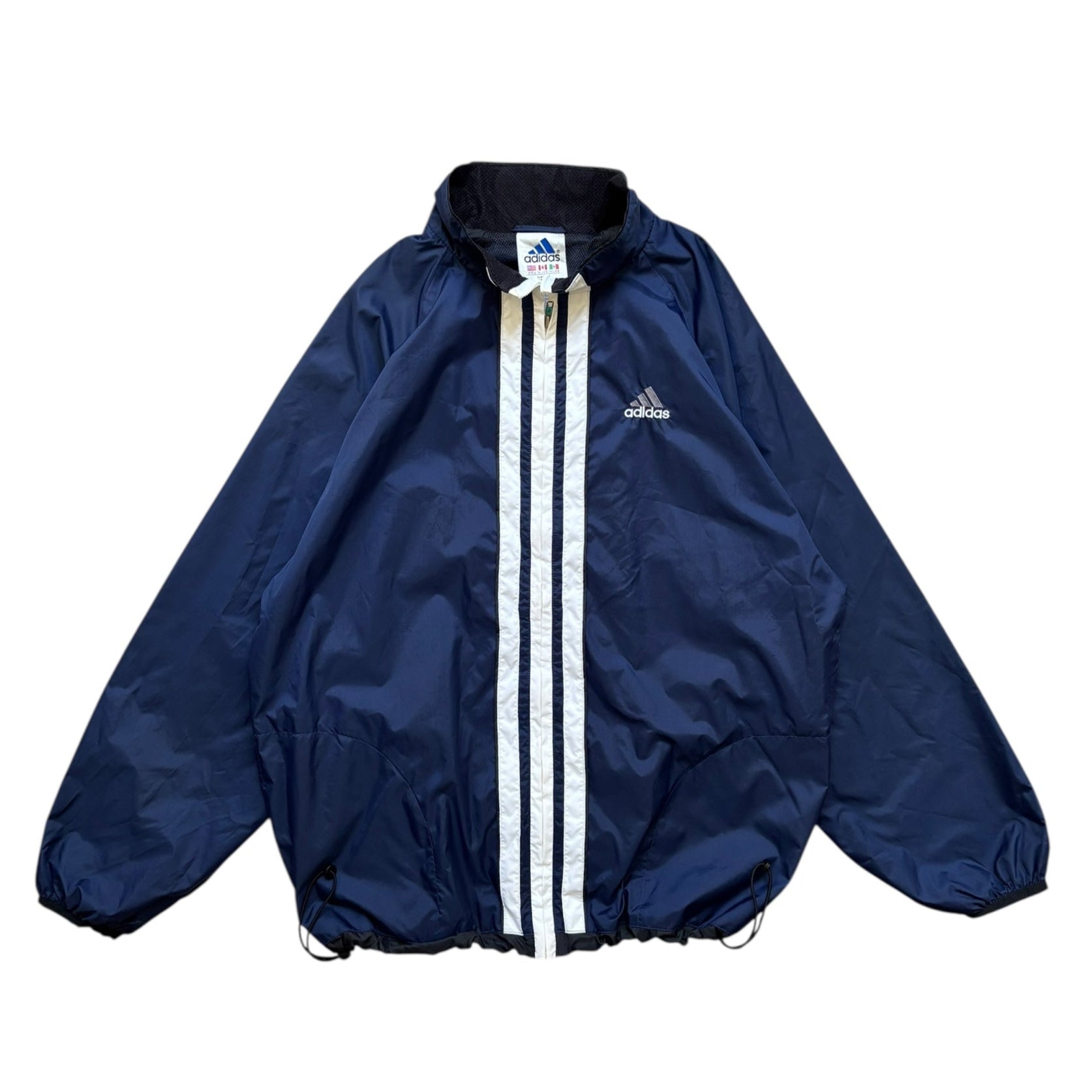 1990s Vintage Adidas Three Stripes Windbreaker (XL) - Quaint Vintage