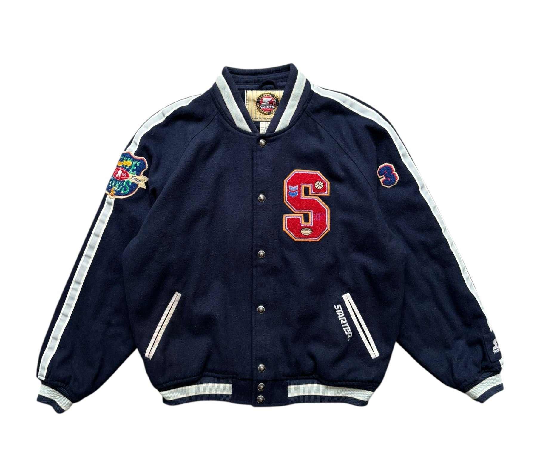 1990s Vintage Starter Letterman Wool Varsity Jacket (XL) - Quaint Vintage