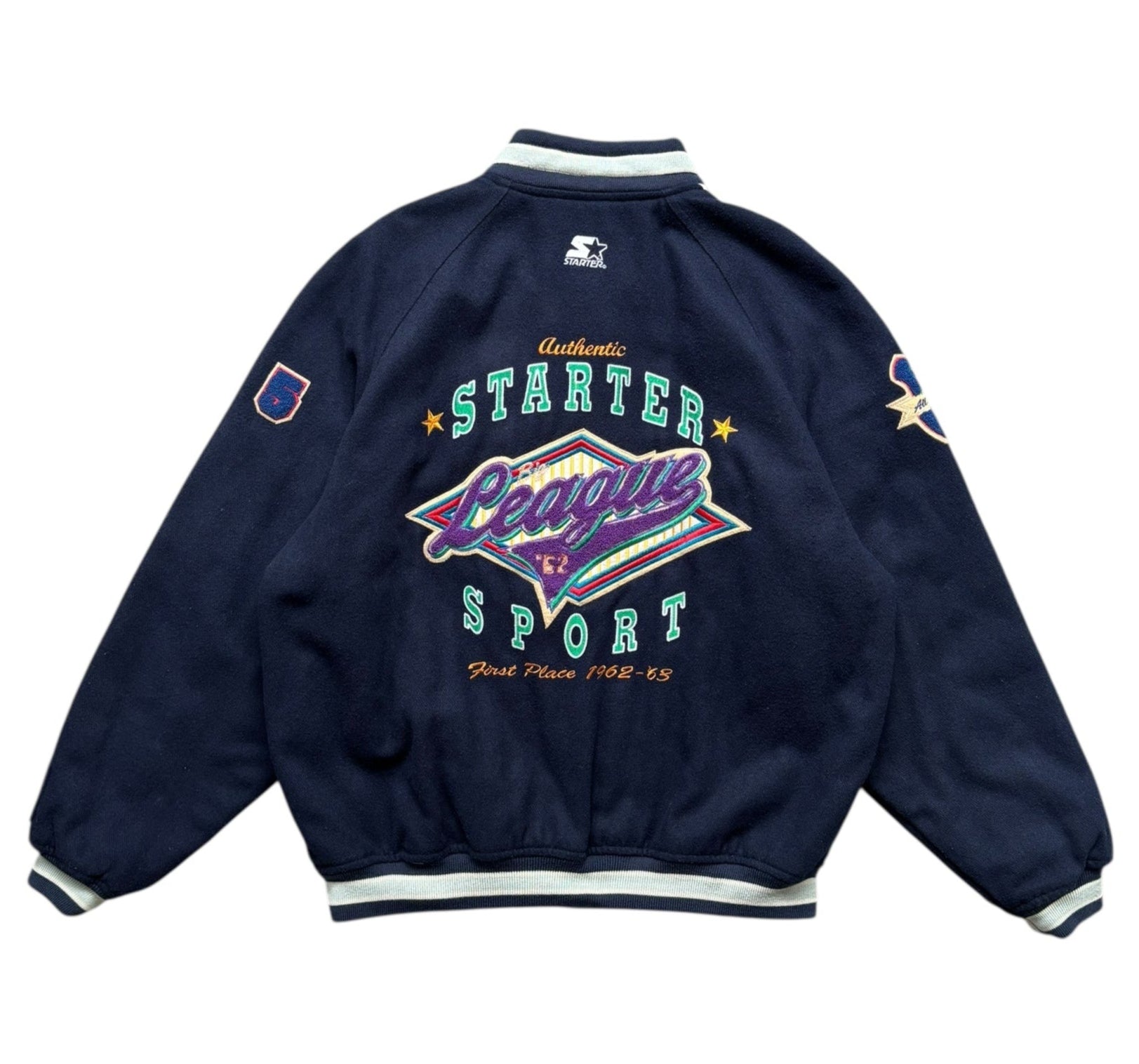 1990s Vintage Starter Letterman Wool Varsity Jacket (XL) - Quaint Vintage