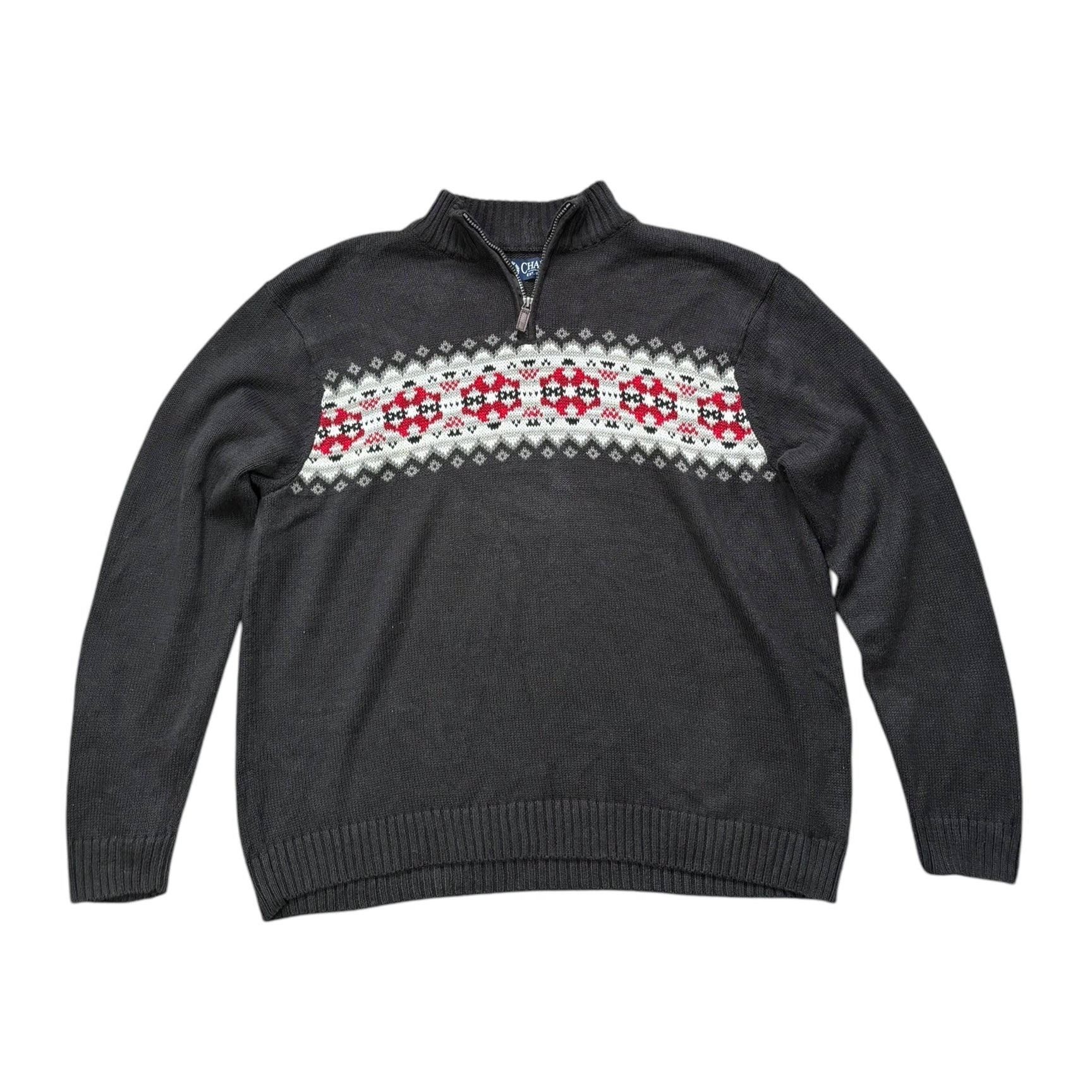 Chaps Norwegian Quarter Zip Sweater (L) - Quaint Vintage