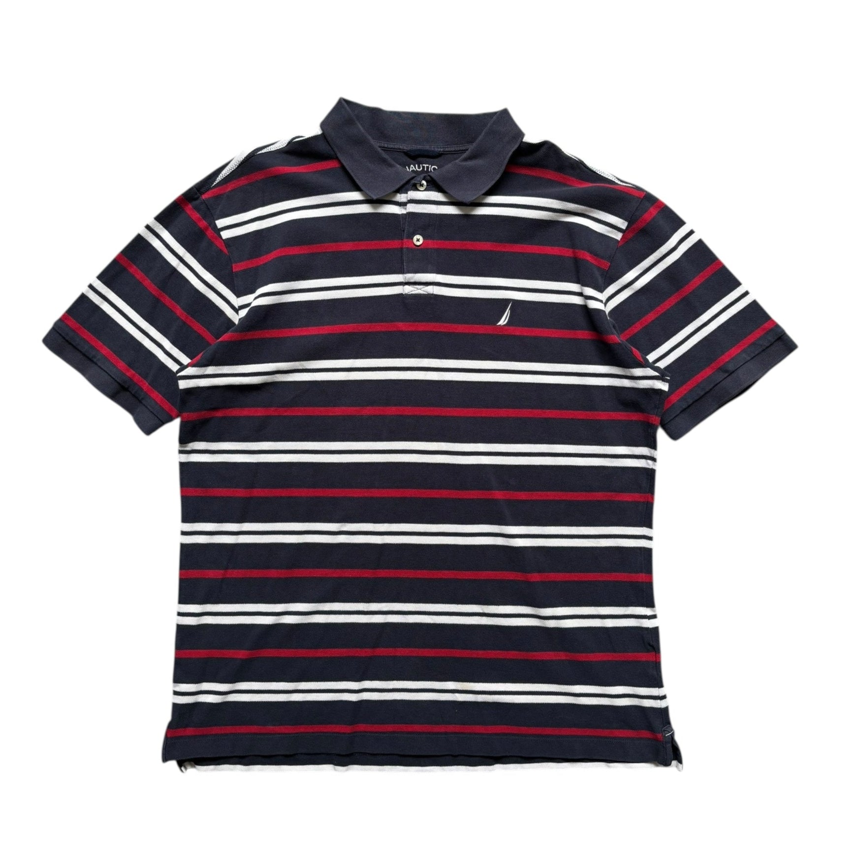 Nautica Striped Polo T-Shirt (XL) - Quaint Vintage