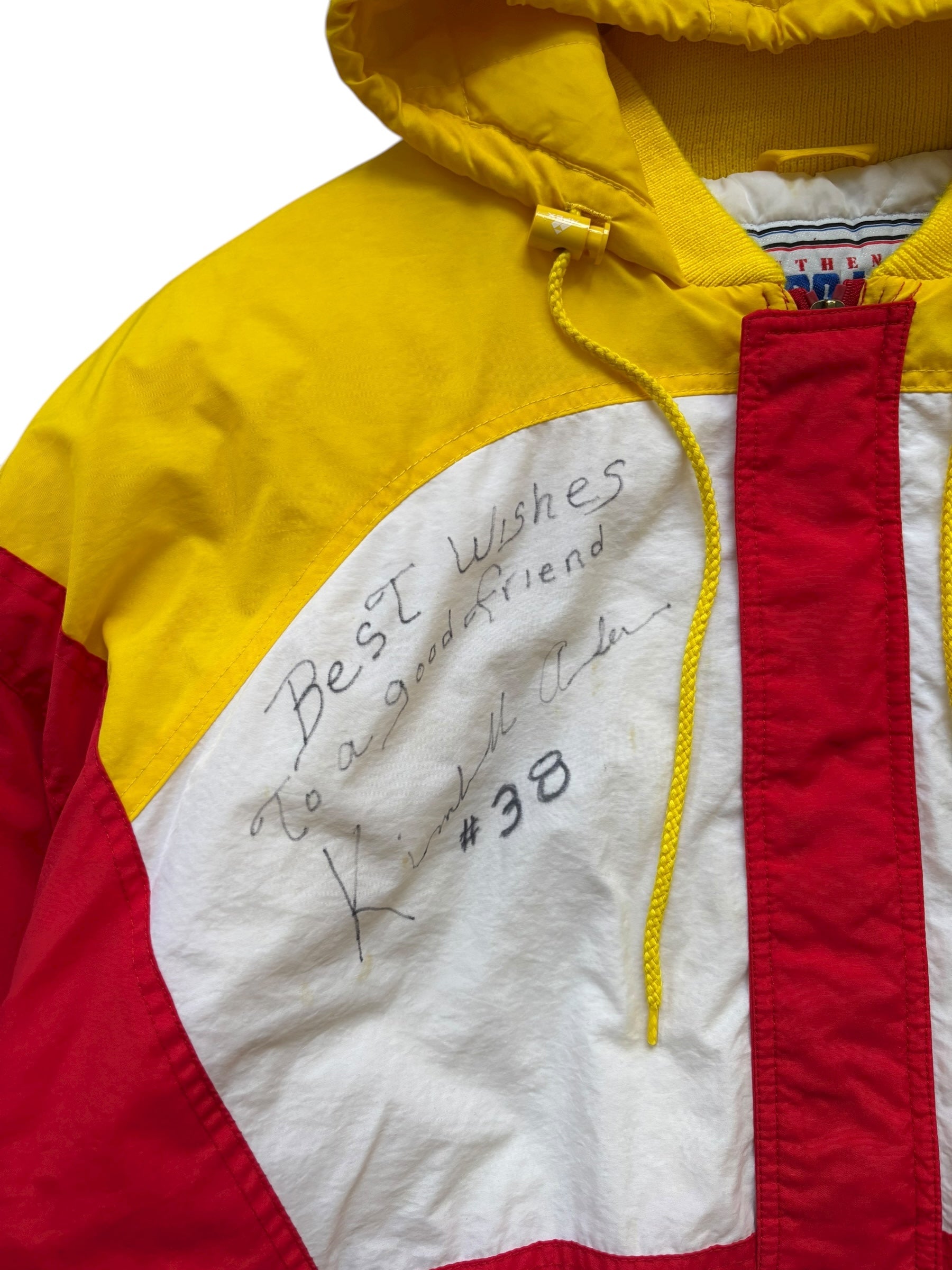 Vintage NFL Apex One KC Chiefs Hooded Jacket Autographed (XL)
