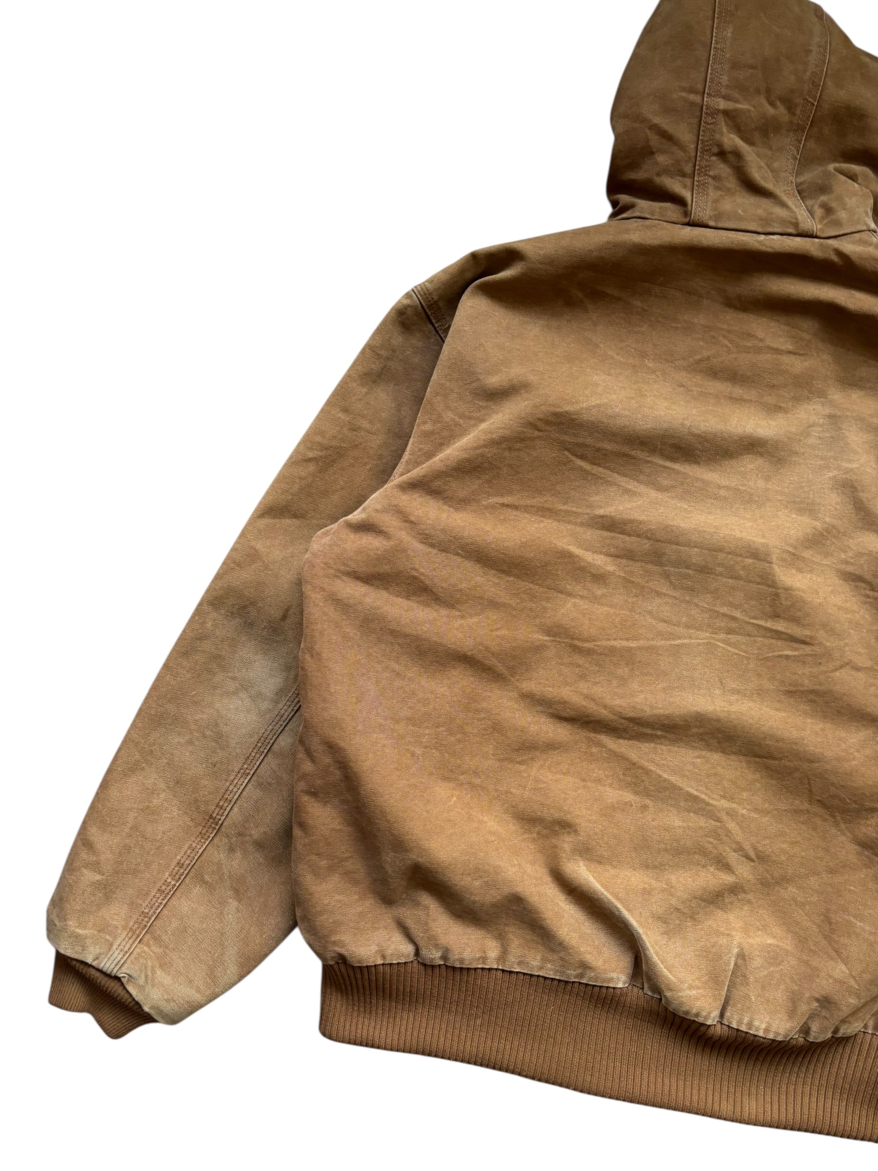 1990s Carhartt J130 Sandstone Duck Canvas Insulated Active Jacket (XL)