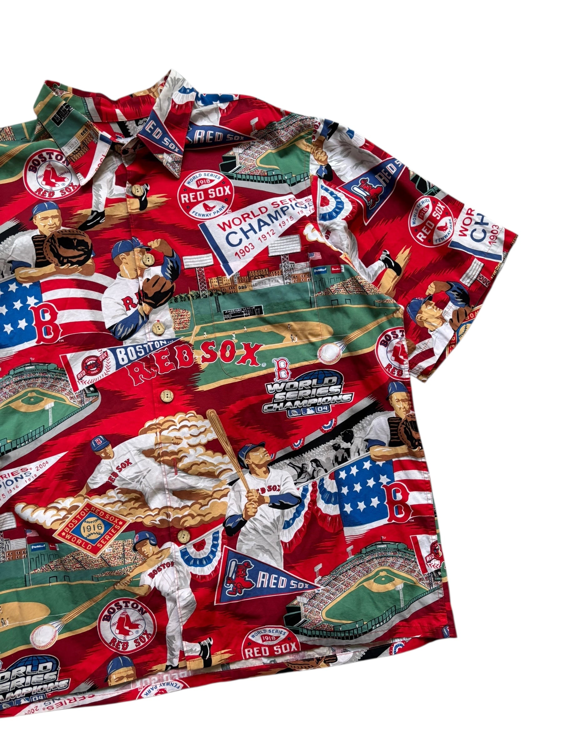 Reyn Spooner 2004 MLB Boston Red Sox Hawaiian Shirt (L)
