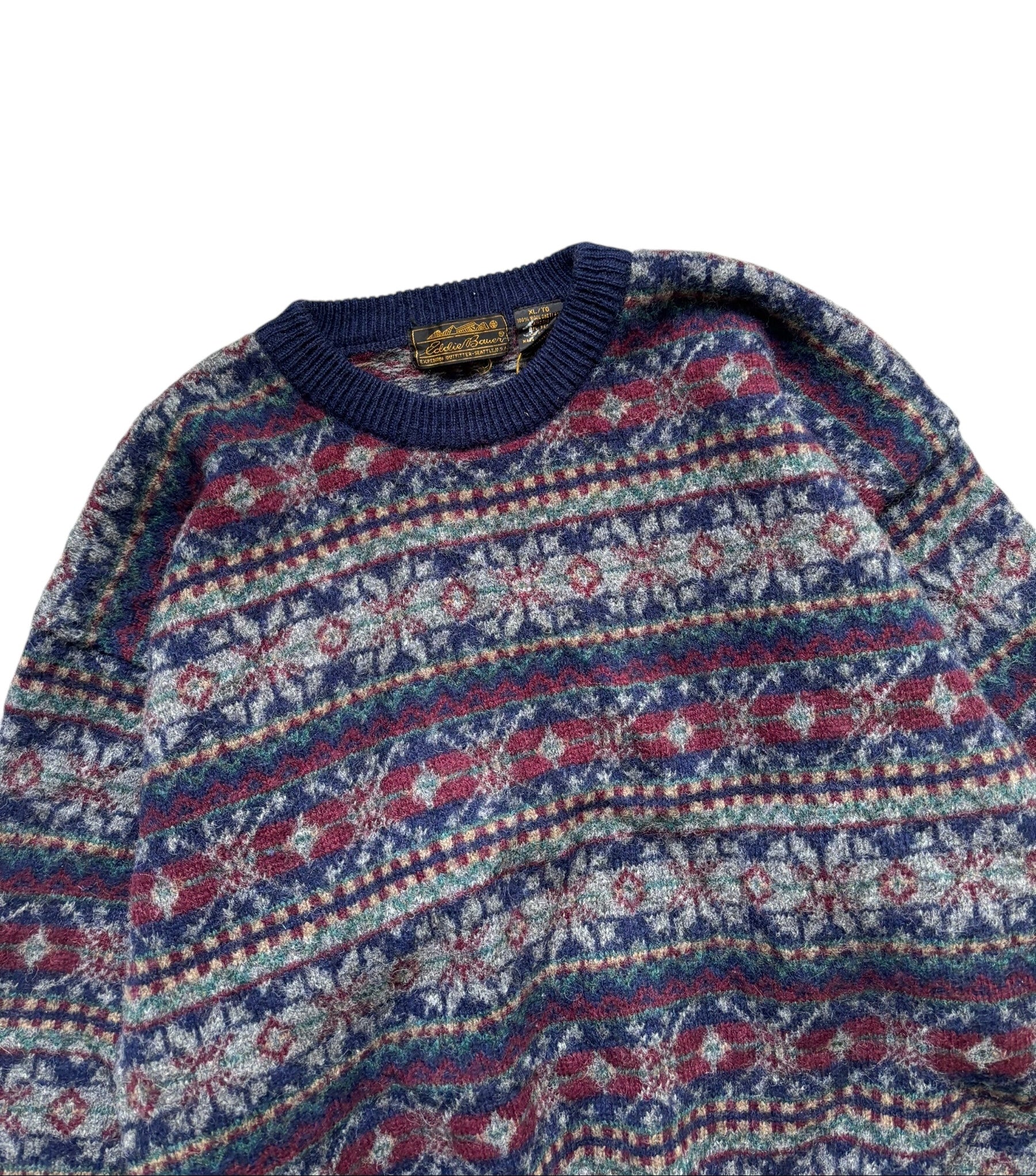 1980s Shetland Wool Crewneck Sweater (L)