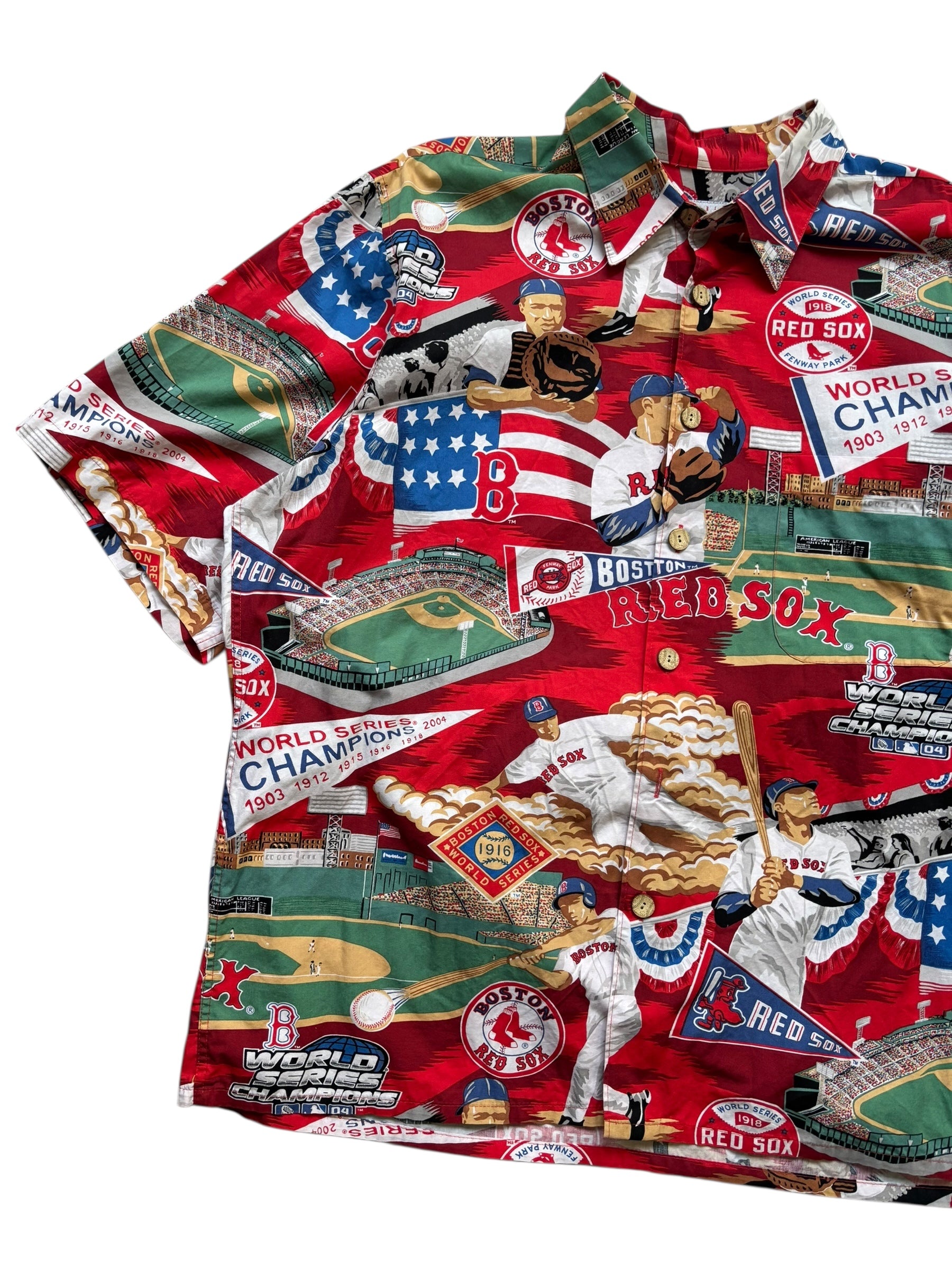 Reyn Spooner 2004 MLB Boston Red Sox Hawaiian Shirt (L)