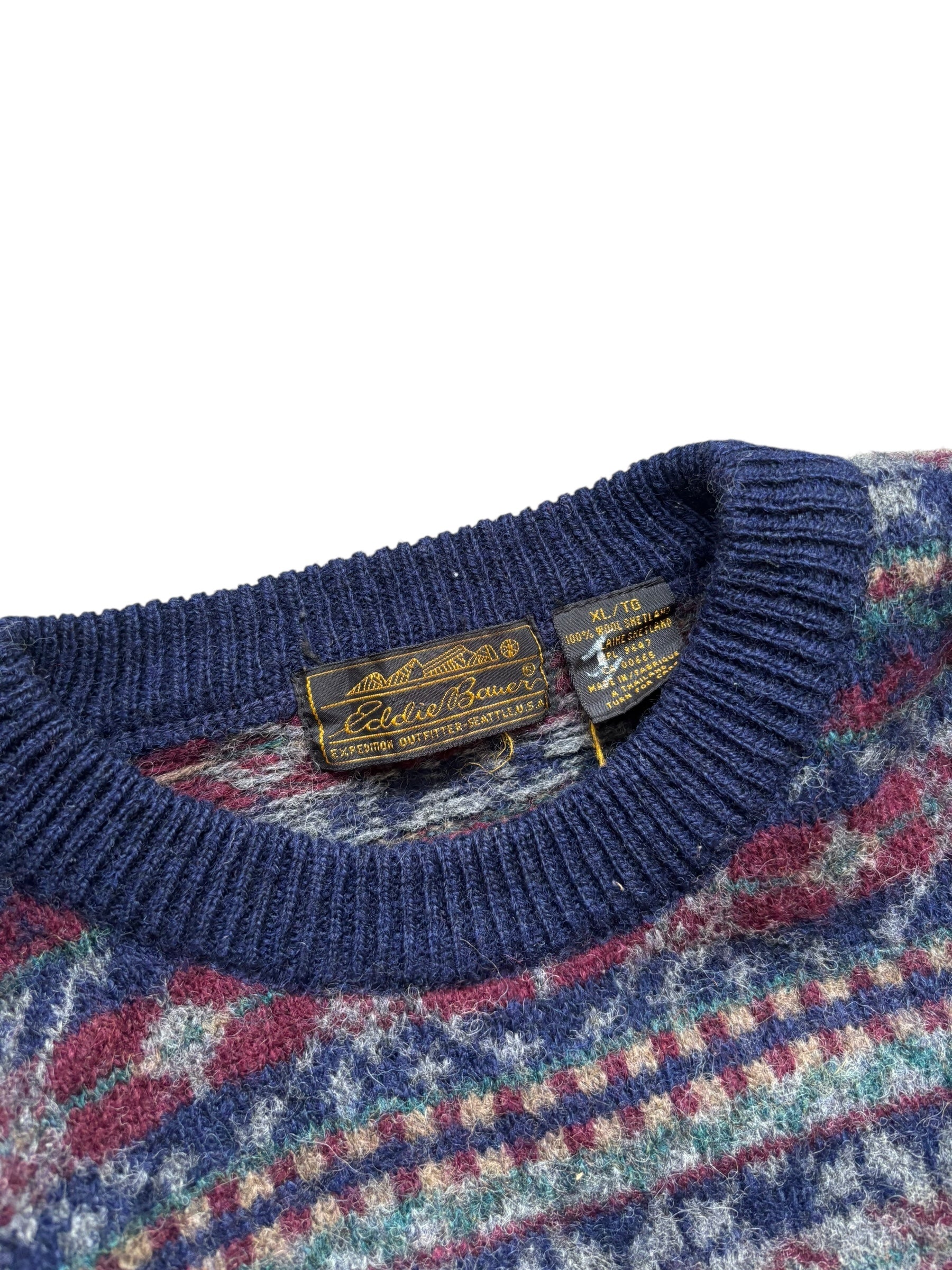 1980s Shetland Wool Crewneck Sweater (L)