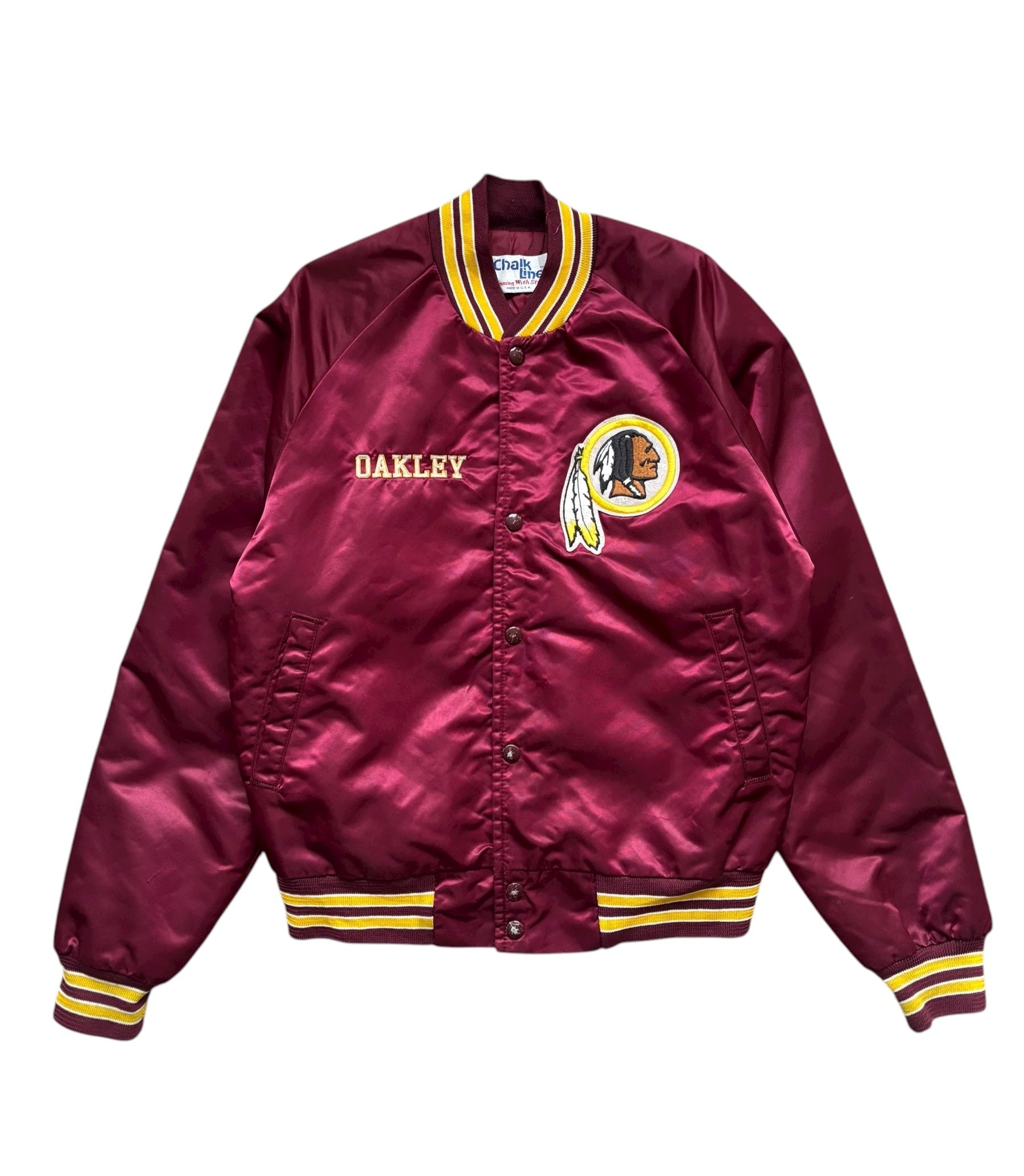 1990s Chalk Line Washington Redskins Vintage Satin Bomber Jacket (S)