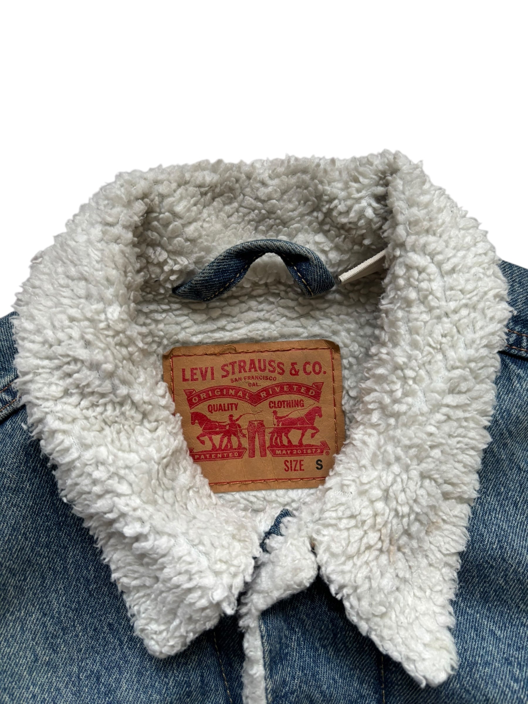 Vintage Levi's Teddy-Lined Denim Trucker Jacket (S)