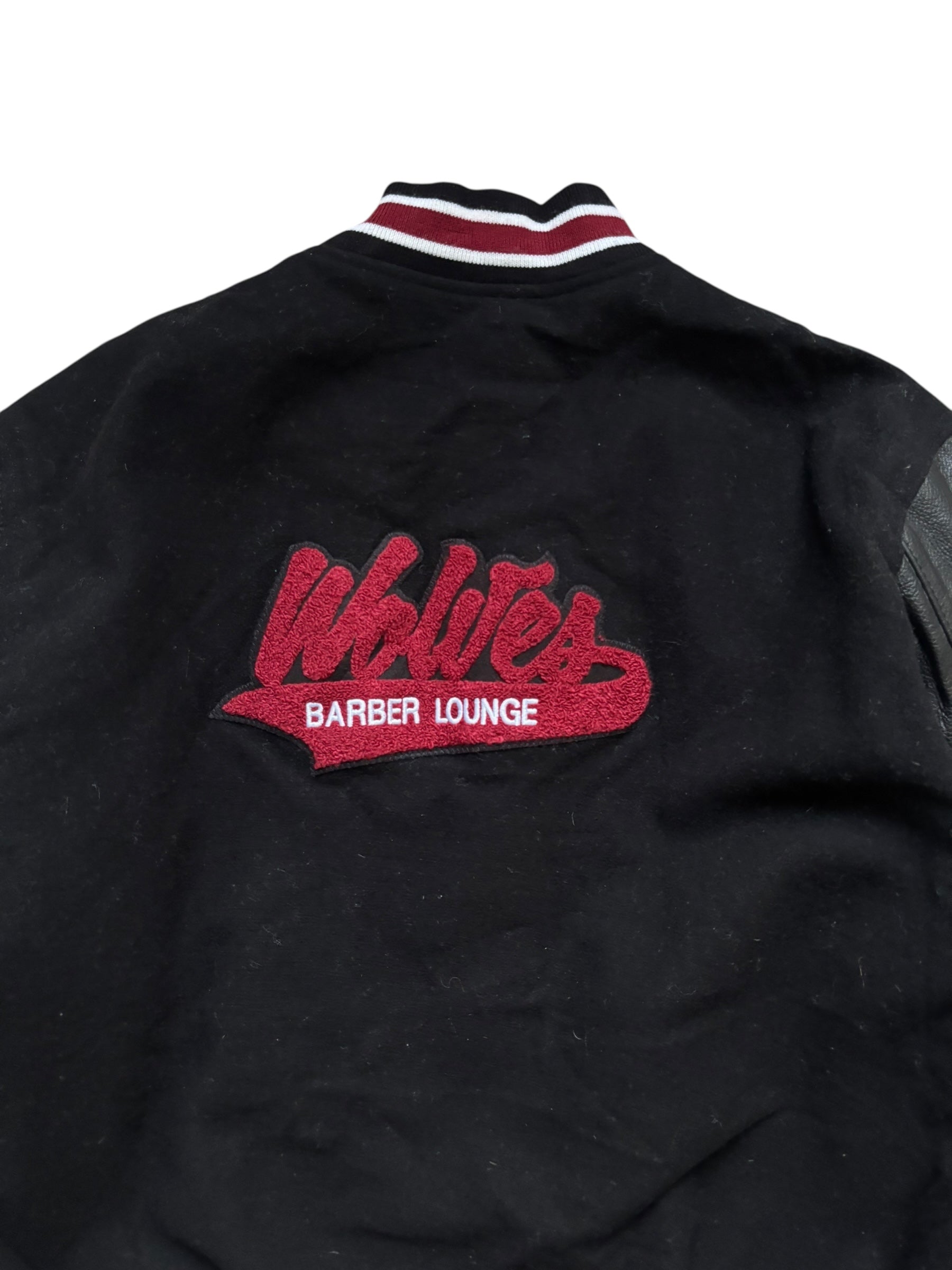Vintage Wolves Barber Lounge Varsity Jacket (XL)