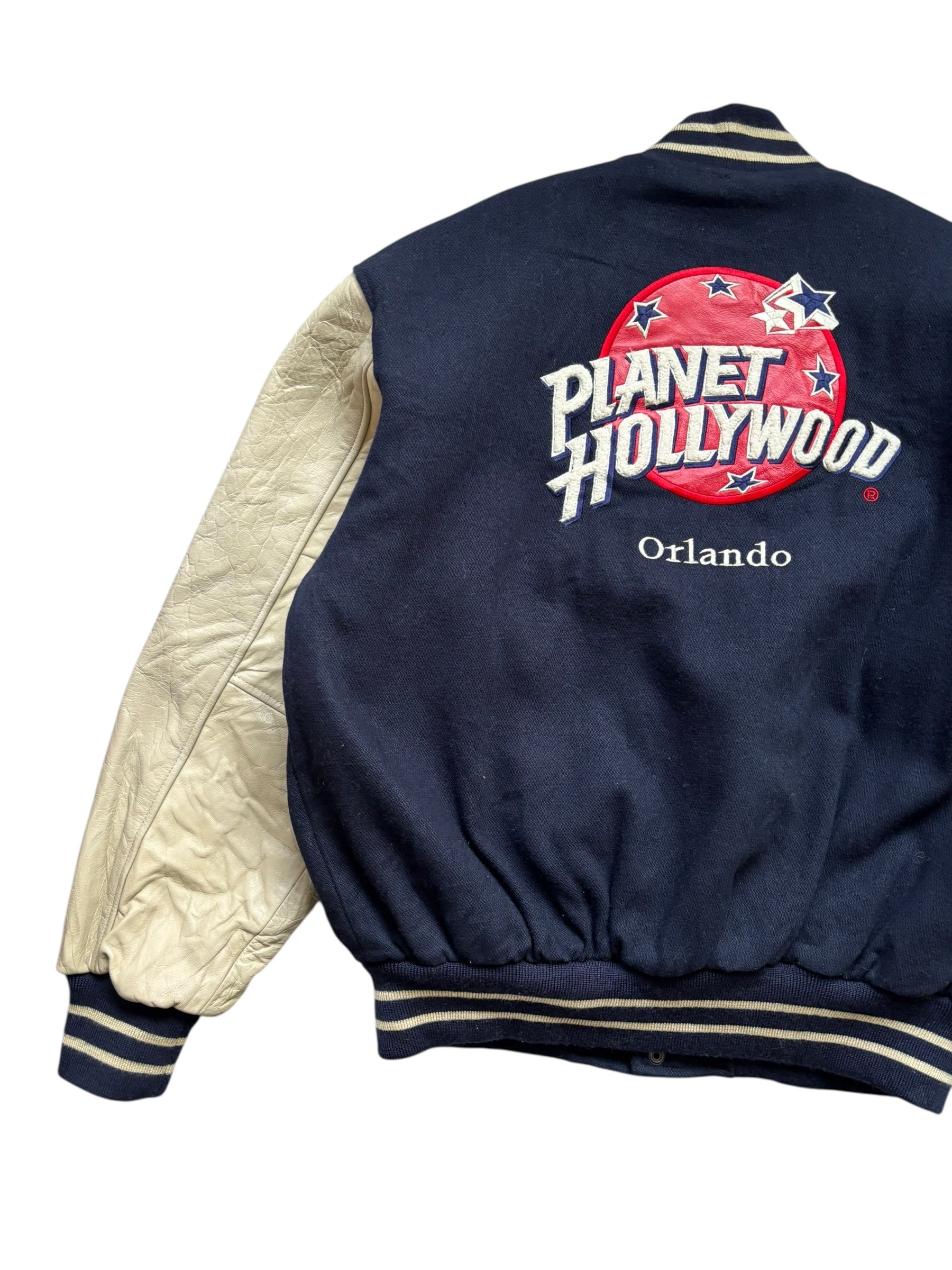 1990s Planet Hollywood Orlando Leather Varsity Jacket (M)