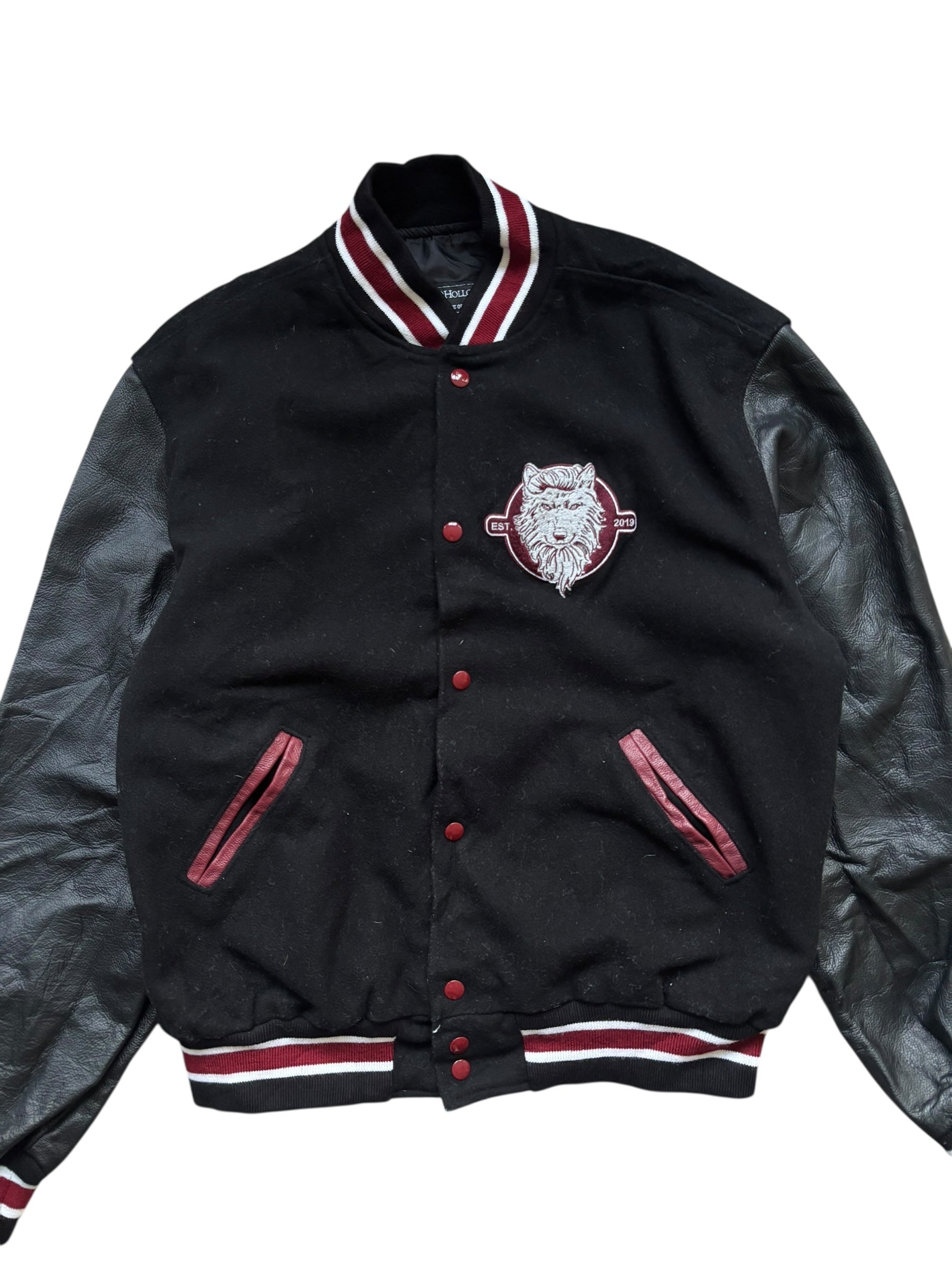 Vintage Wolves Barber Lounge Varsity Jacket (XL)