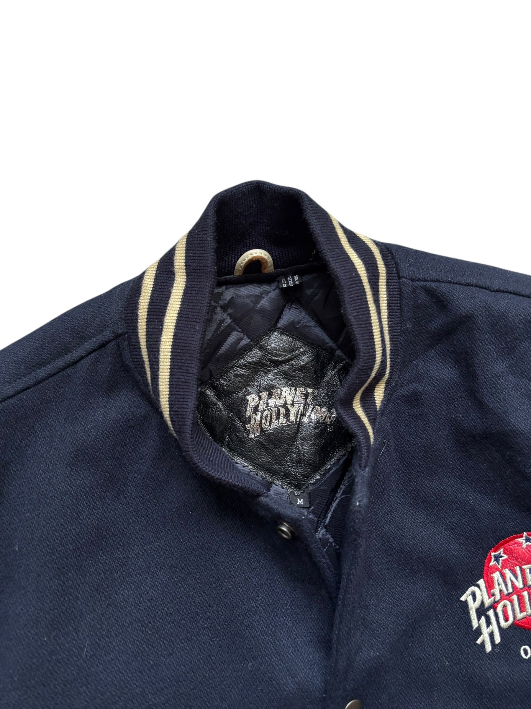 1990s Planet Hollywood Orlando Leather Varsity Jacket (M)