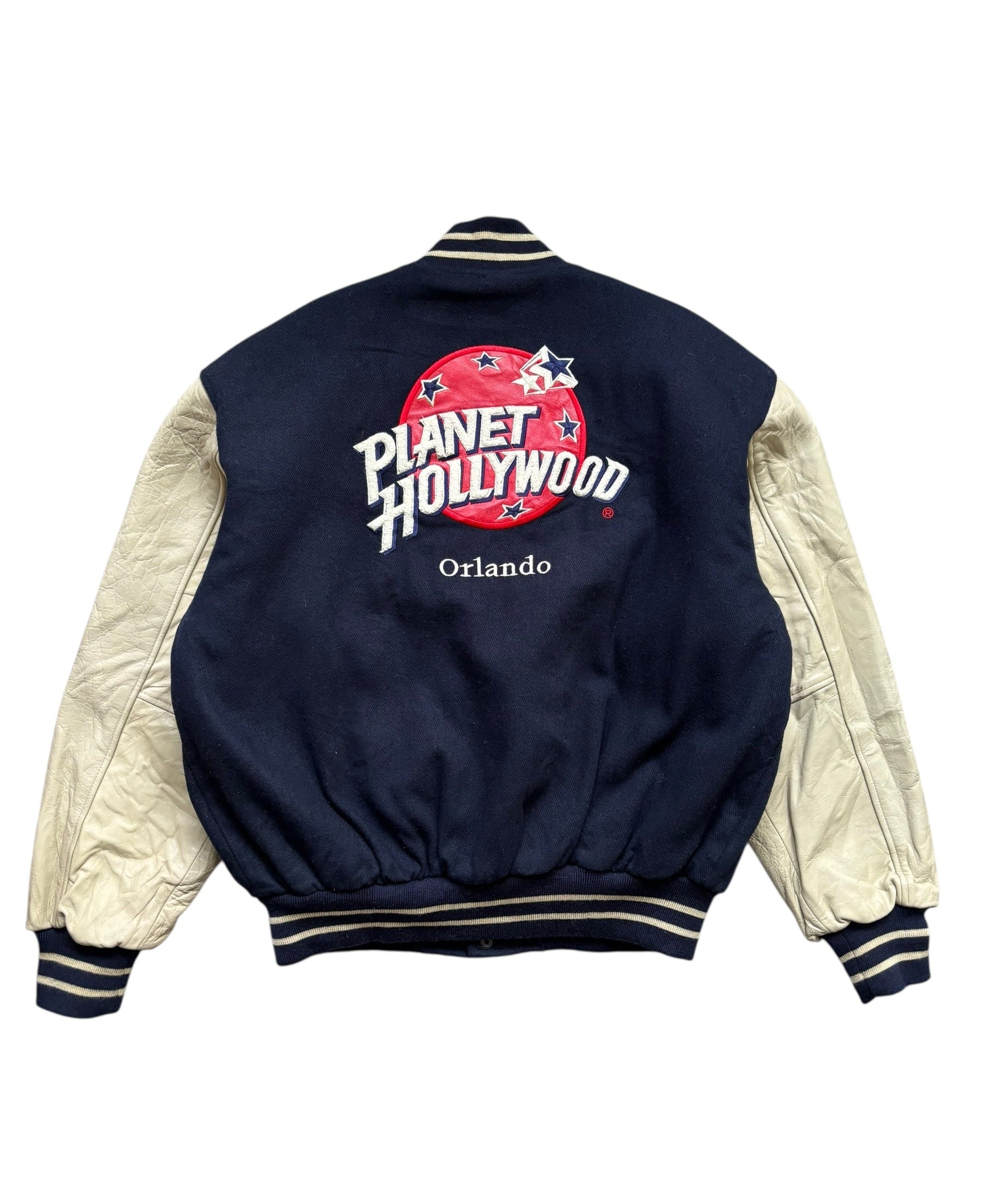 1990s Planet Hollywood Orlando Leather Varsity Jacket (M)