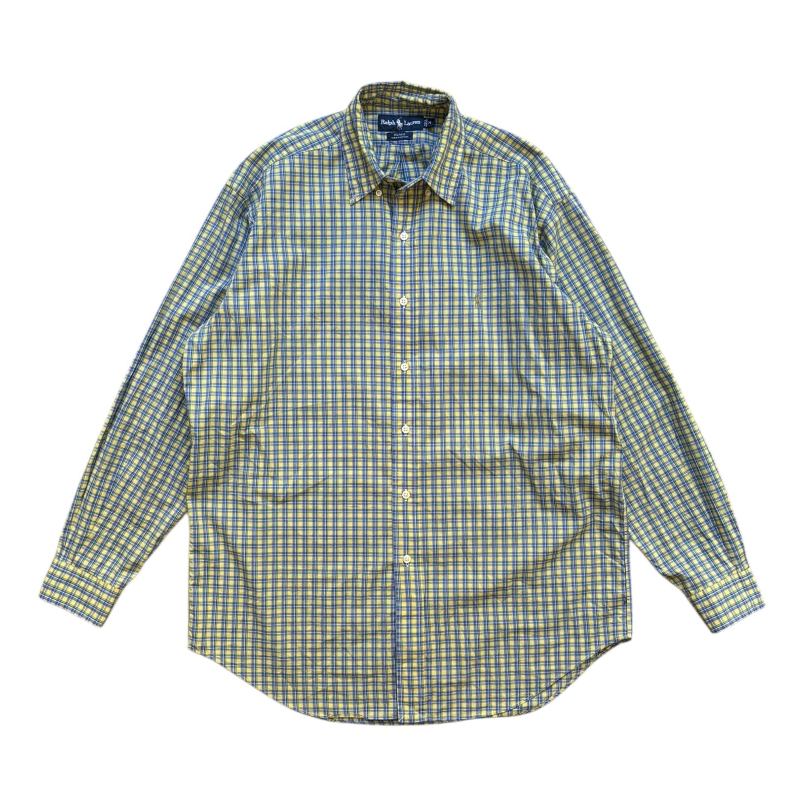 Vintage Ralph Lauren Blue Yellow Blake Shirt (M) - Quaint Vintage