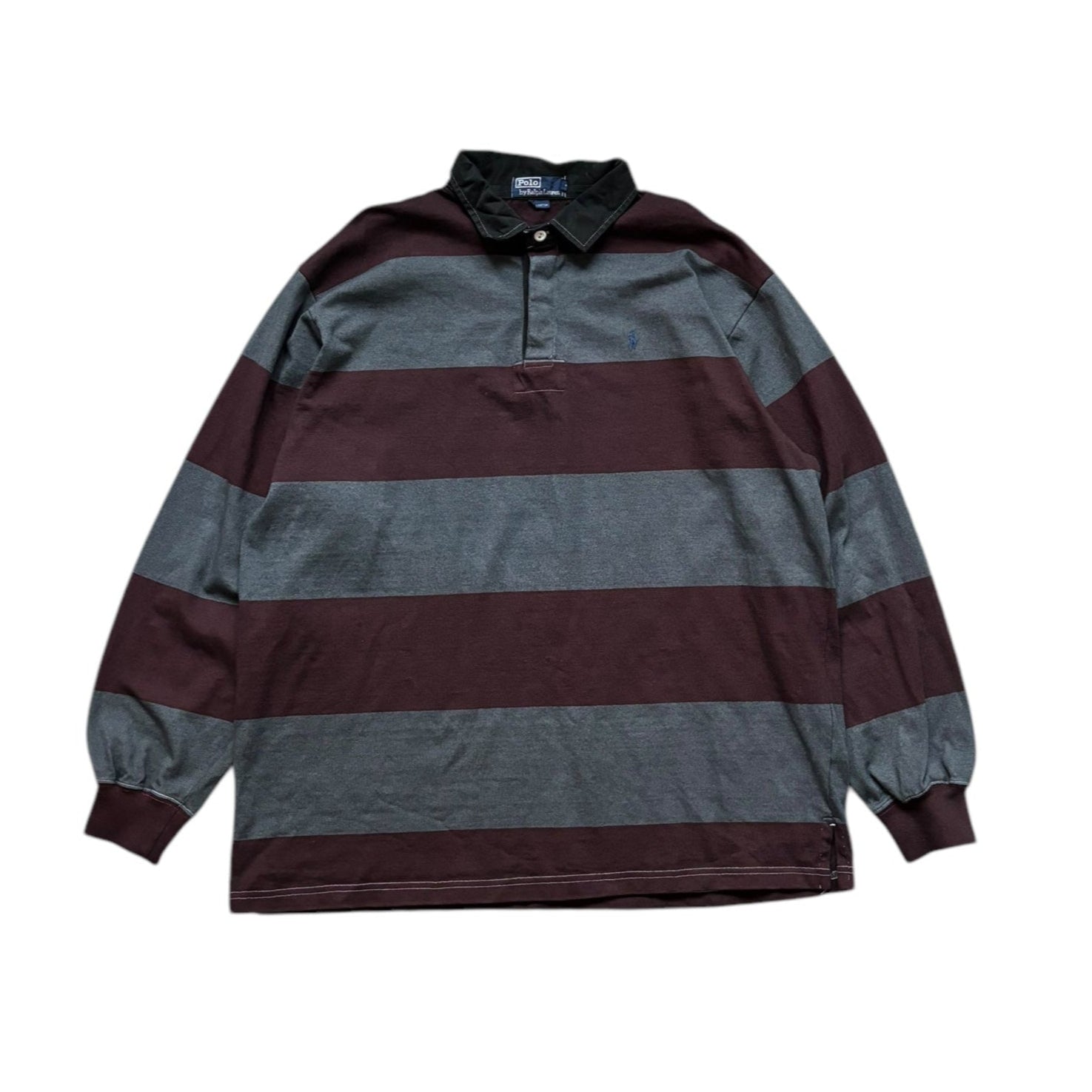 Vintage Ralph Lauren Longsleeve Rugby Polo (XL) - Quaint Vintage